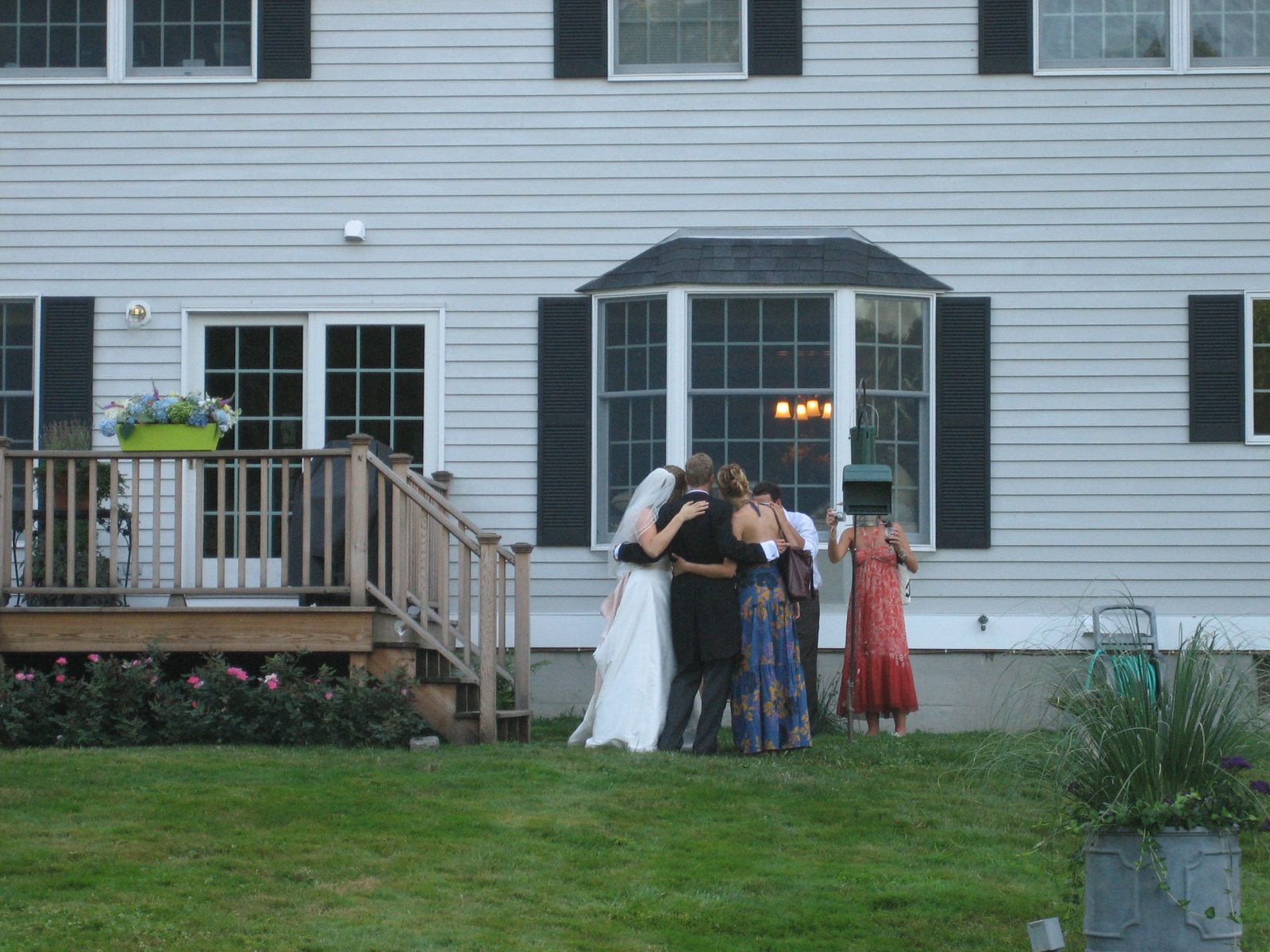 Taking pictures behind the house