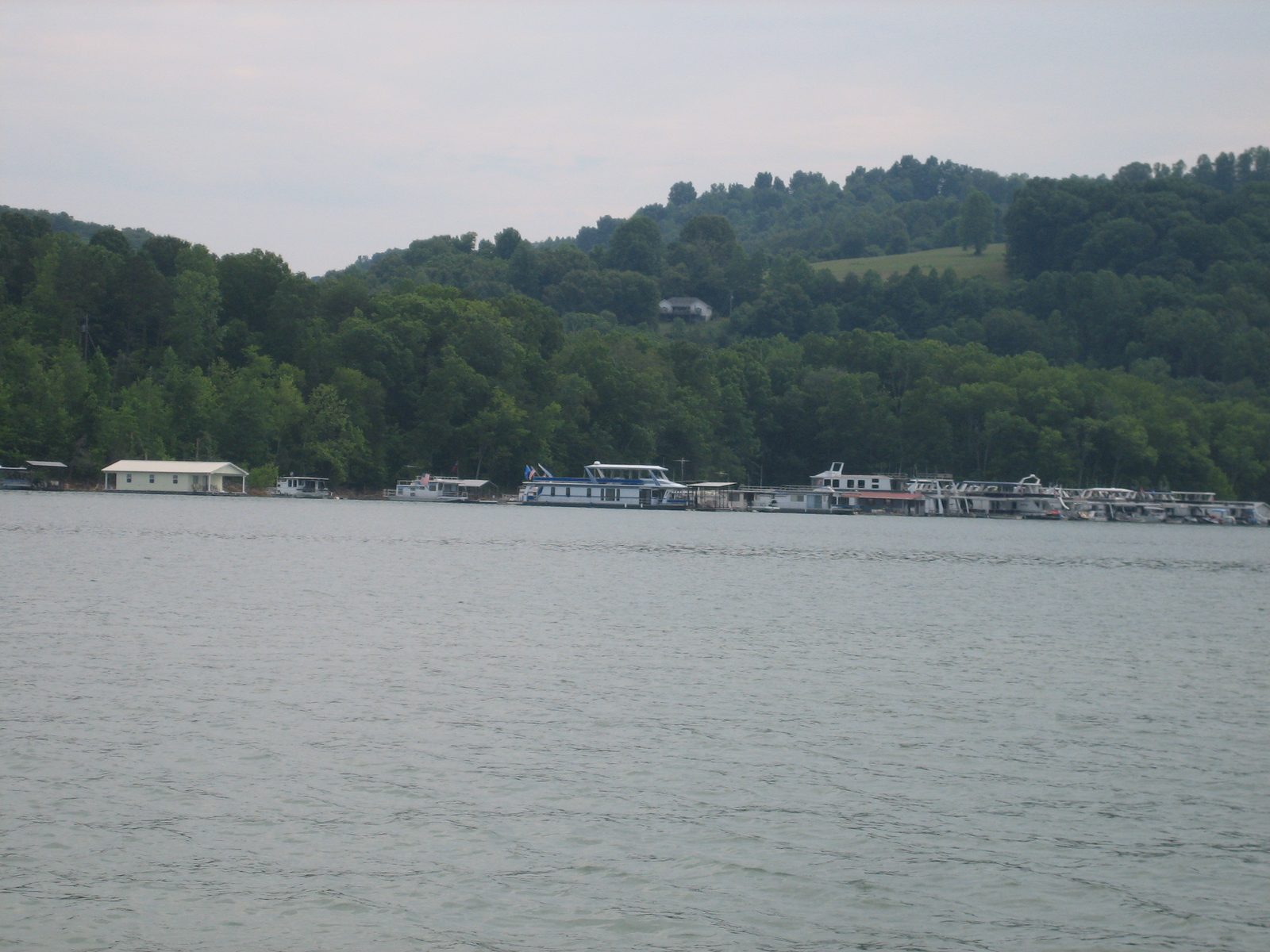 The far shore of the lake.