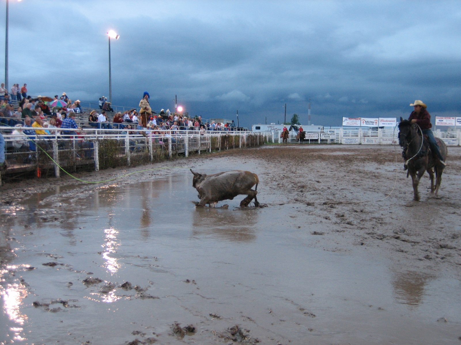 It was very, very muddy at the 67th Annual San Saba County Rodeo.
