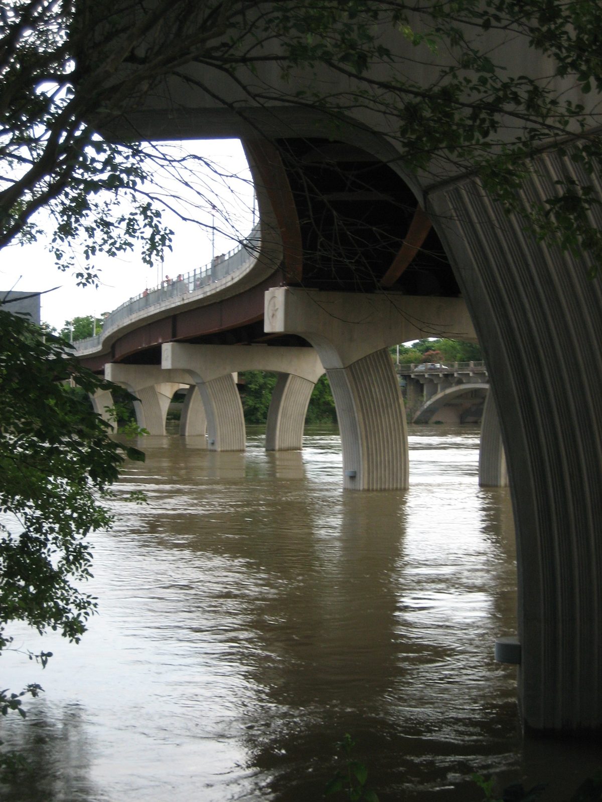 Beneath the Lamar Street pedestrian bridge (stress on pedestrian, although it looks like it...