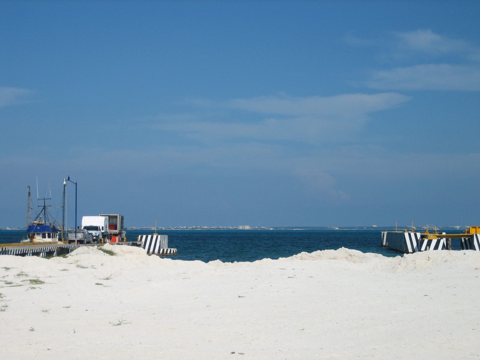 Punta Sam, location of the ferry dock for people + vehicles to Isla Mujeres.  We didn't wait...