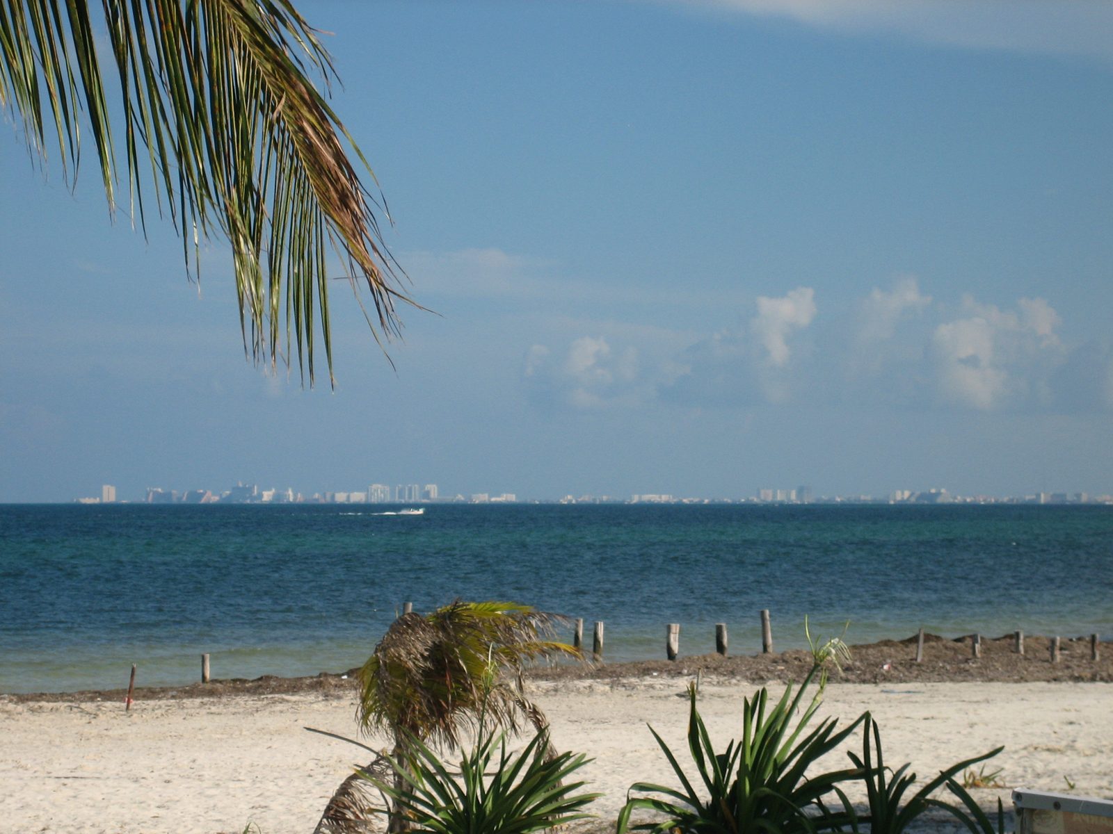 Looking across the bay to Isla Mujeres.