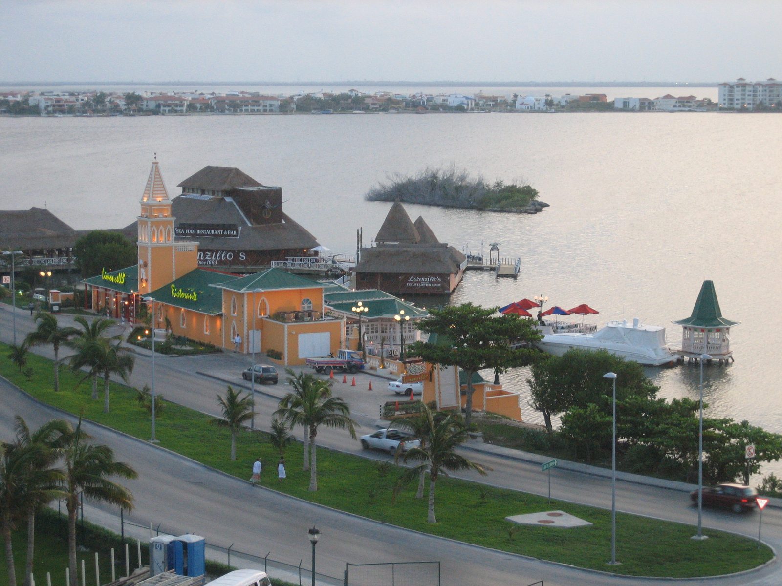 Limoncello's, where we ate Tuesday night.  We were under the far-right red umbrella.