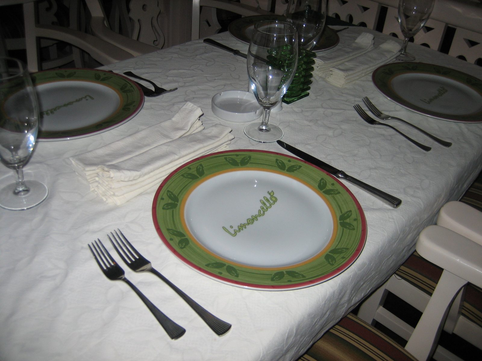And plates with the restaurant name on it that we never used.