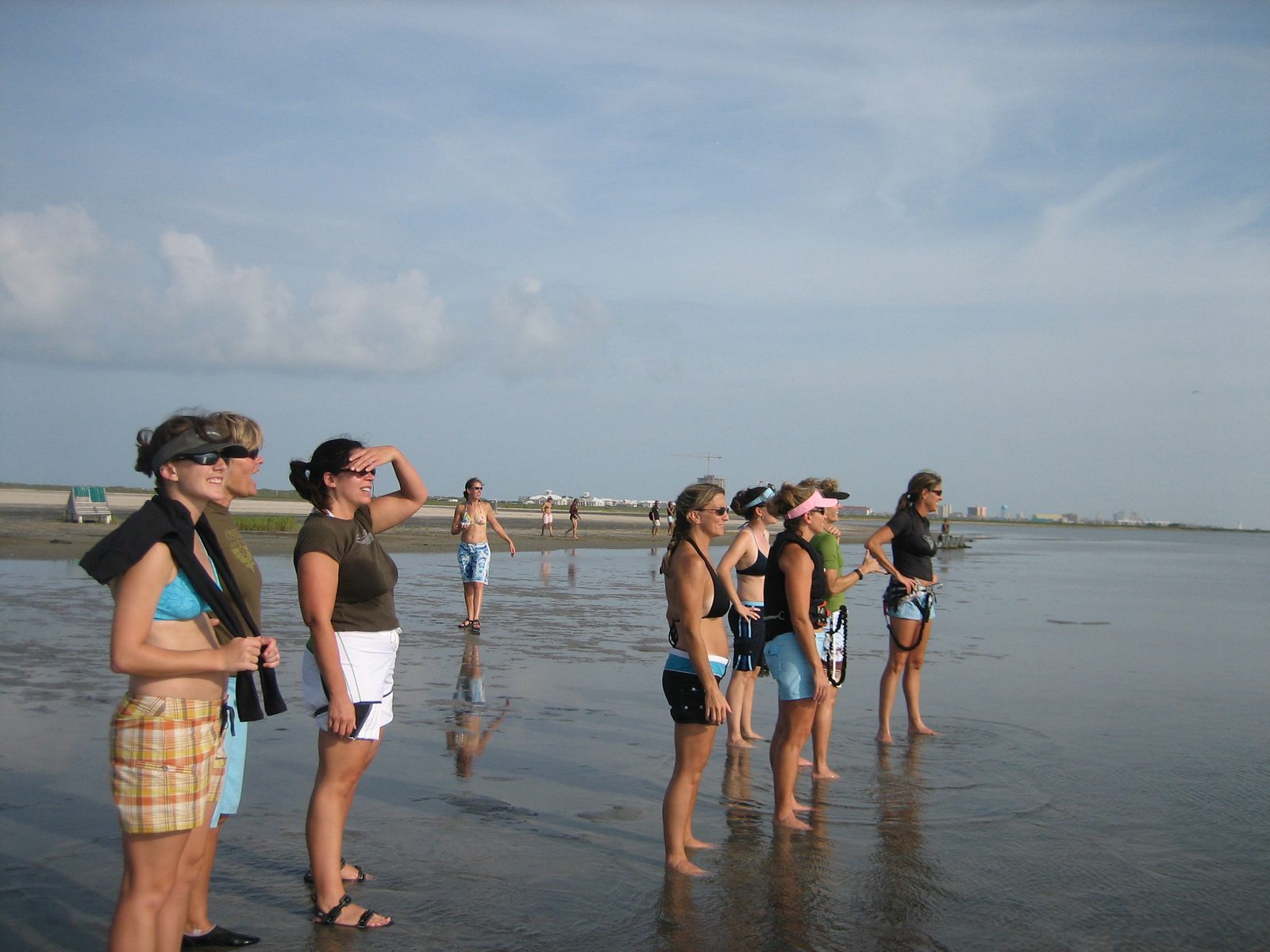The girls watch Jules fly.