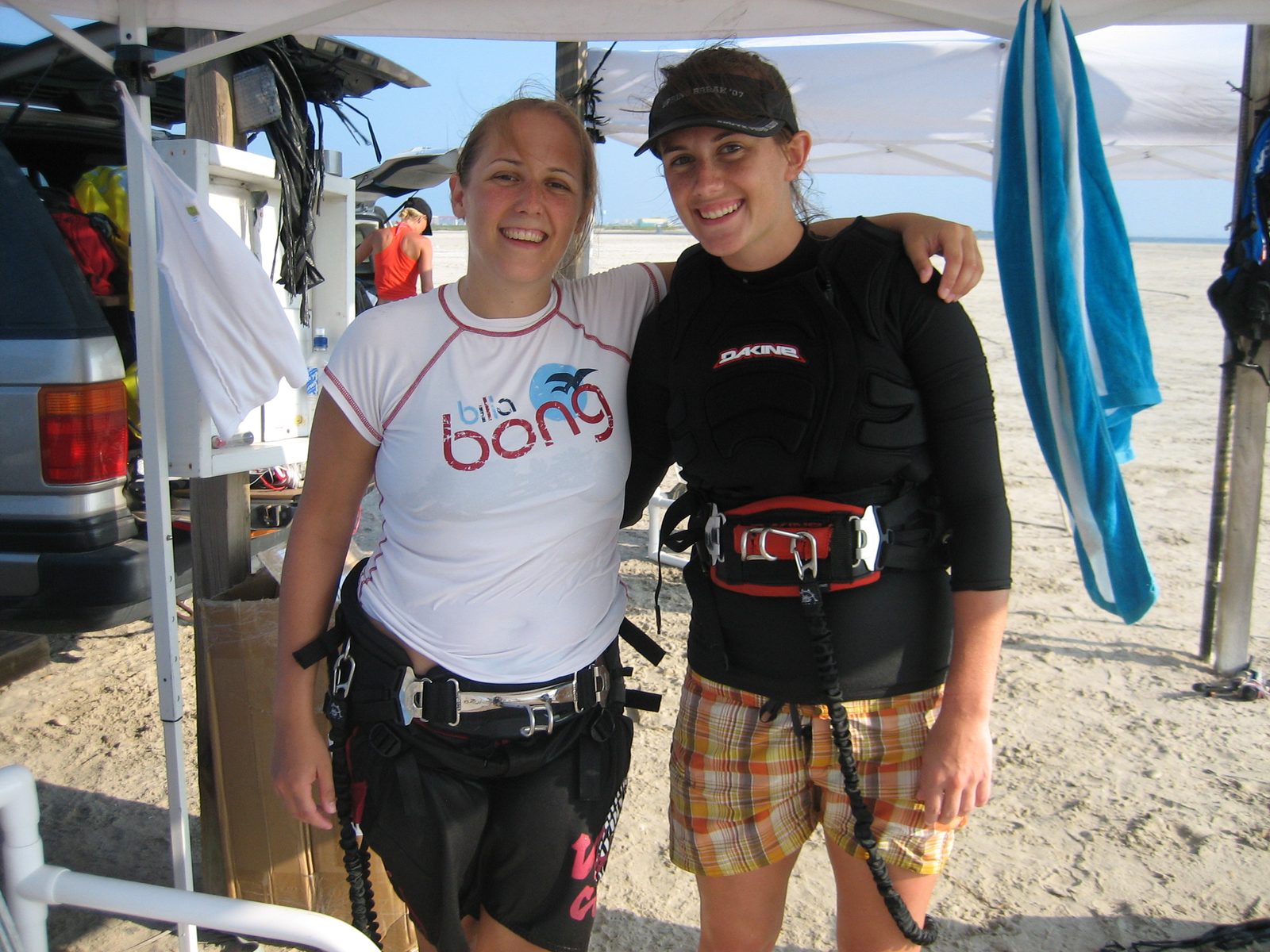 Cat and Carrie at the end of an awesome afternoon of body-dragging.  Sadly, three miles off...