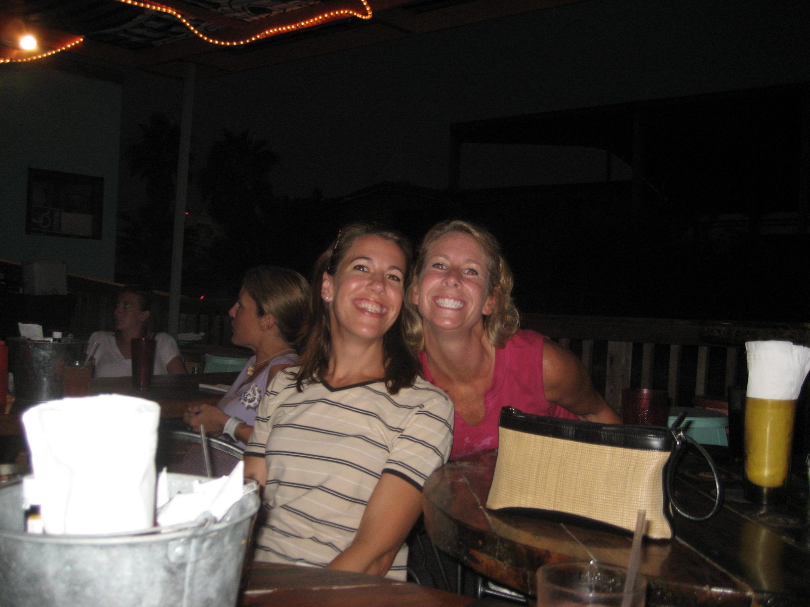 Jen and Jules at dinner.