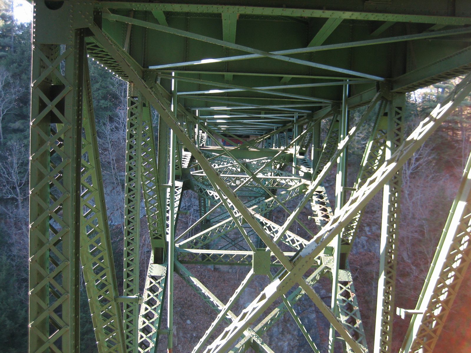 The bridge used to be narrower, and this was the total width.  Now there are overhangs on either side.