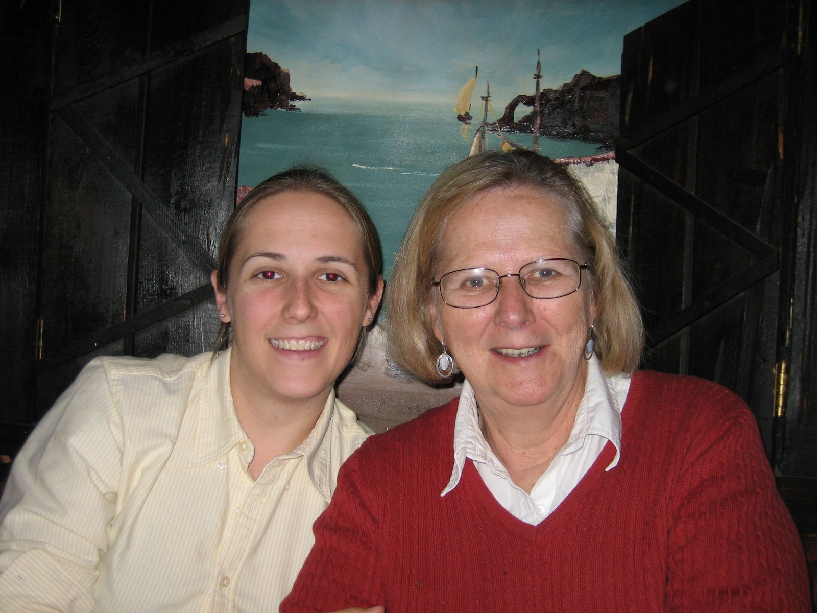 Mom and Catherine at Thanksgiving dinner.