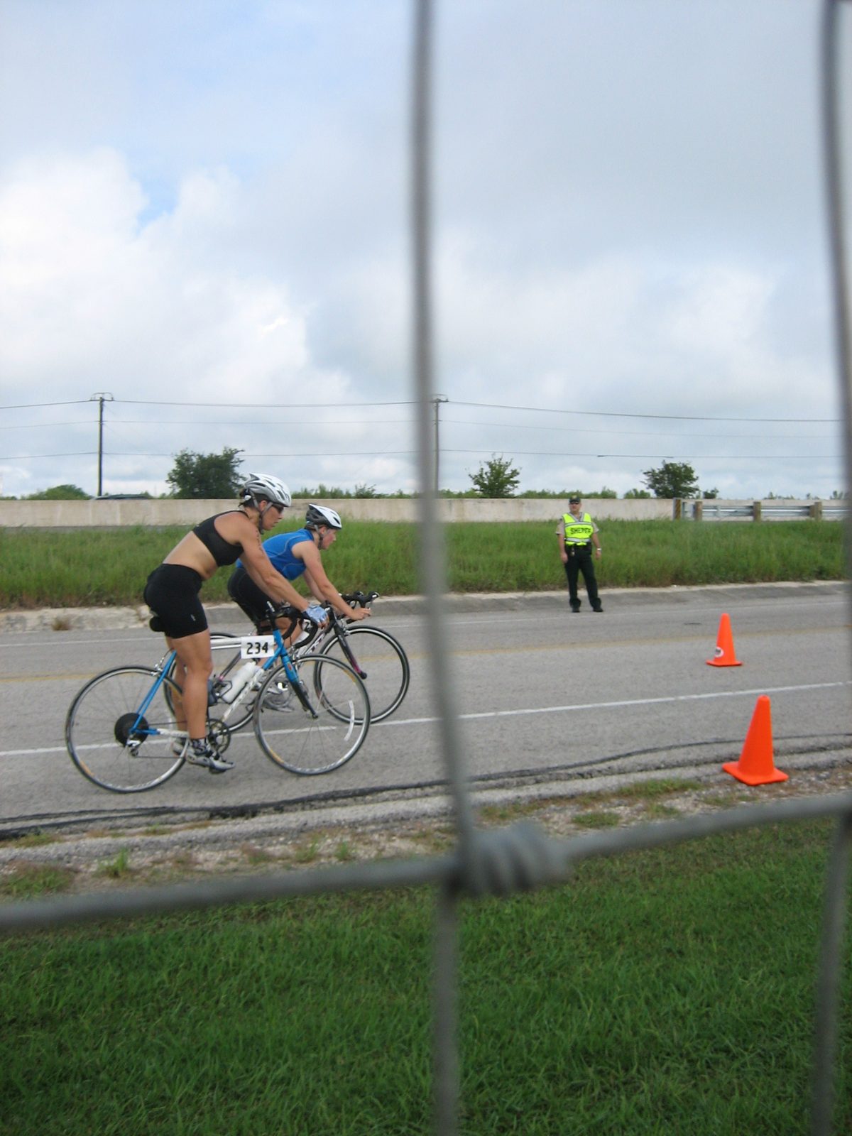 Getting started on the bike.  Note to self: do not start the bike with my shirt totally...
