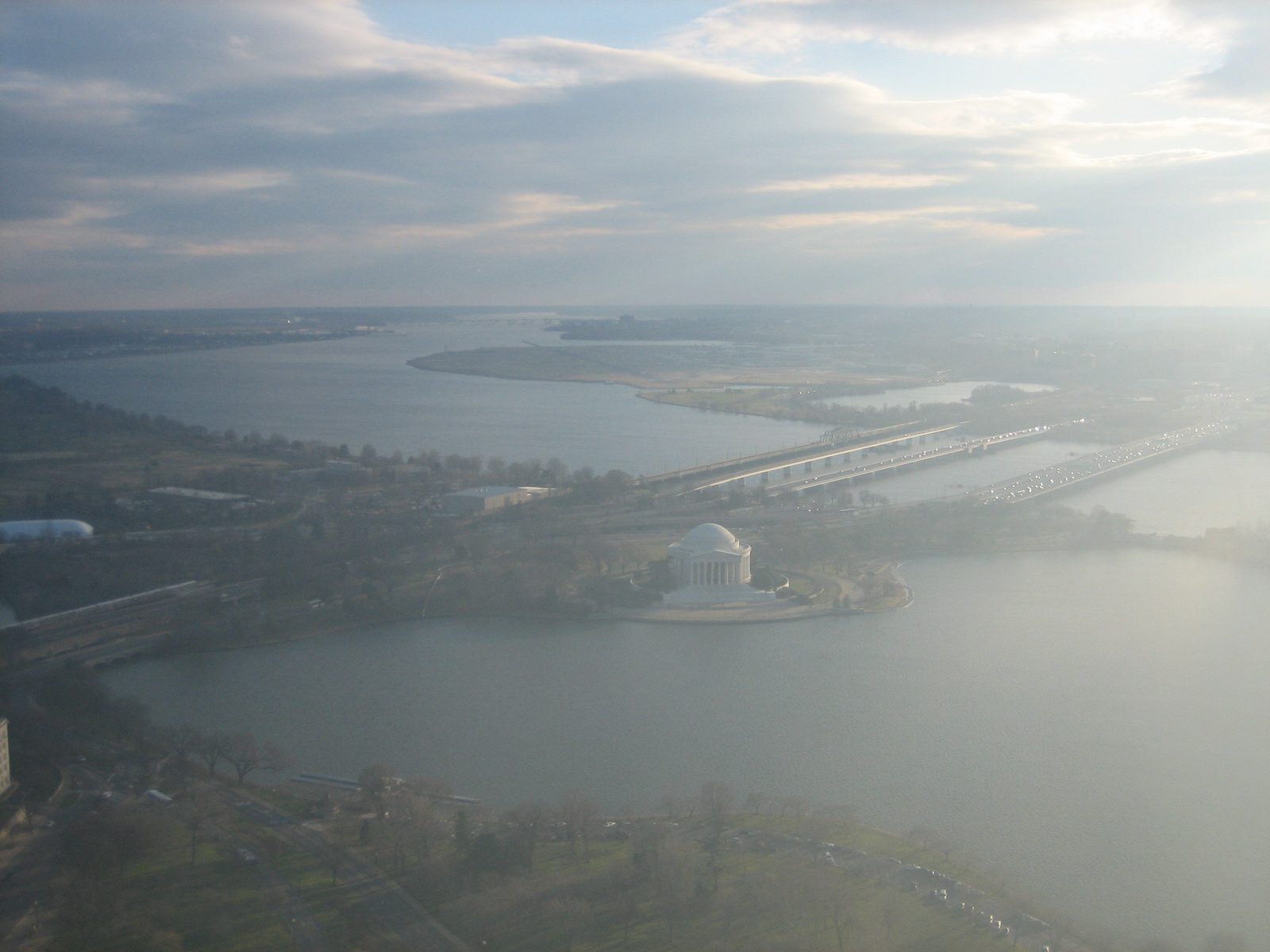 The light didn't allow this to be a great shot of the Jefferson Memorial