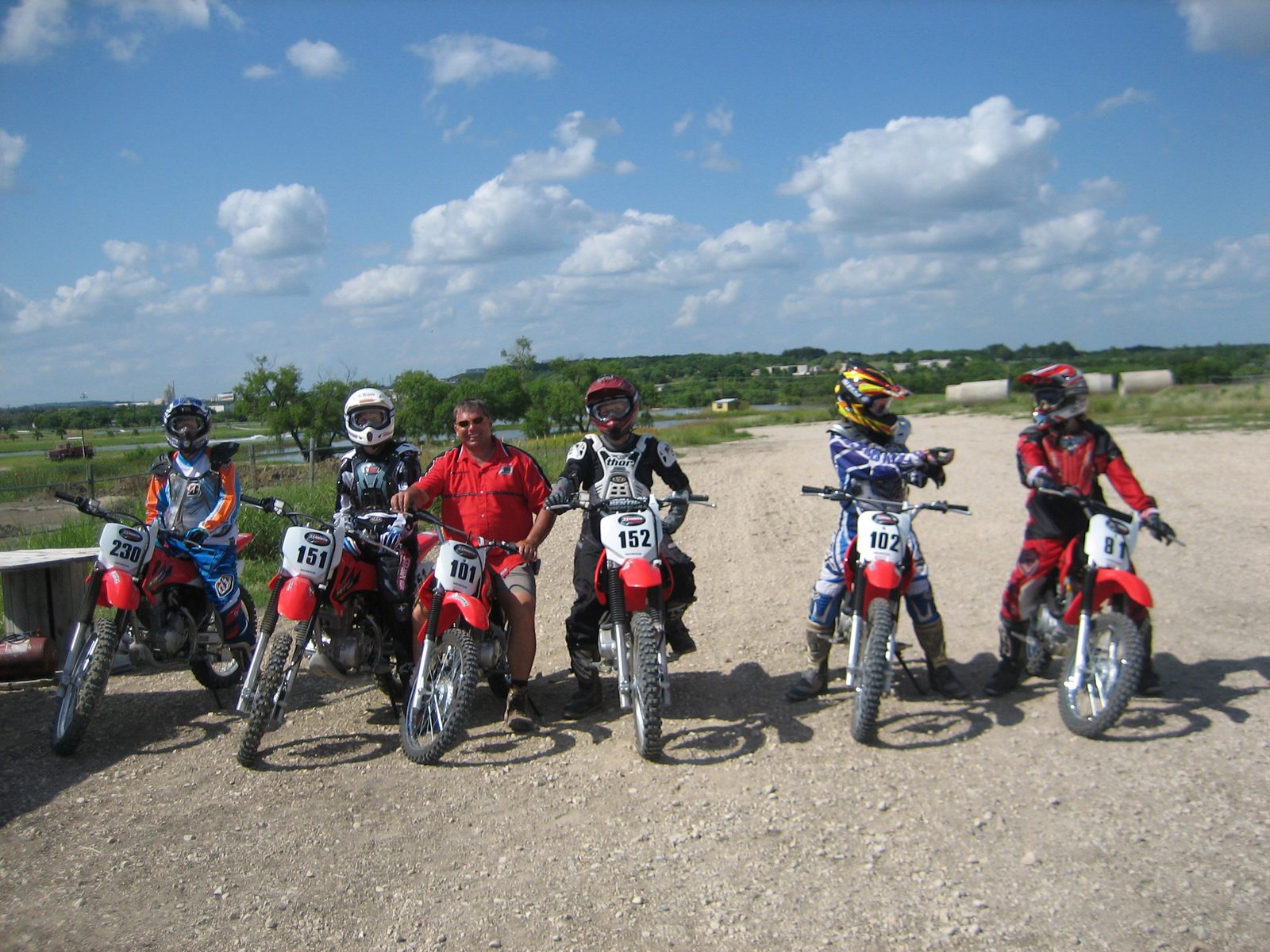 The group is now ready to head out to the small track.