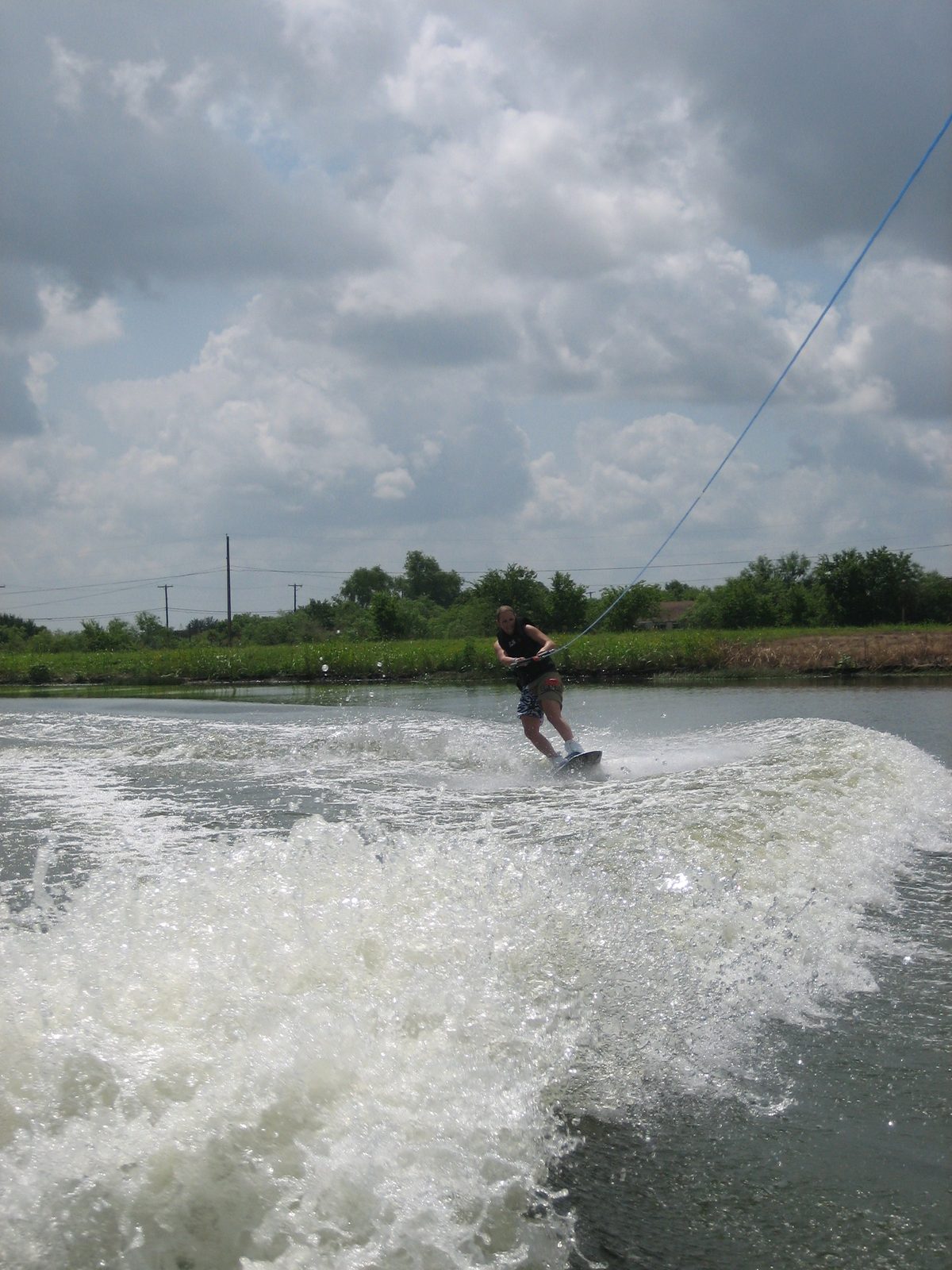 Possibly my first attempt to get outside the wake.  Getting up took a few tries, but once there,...