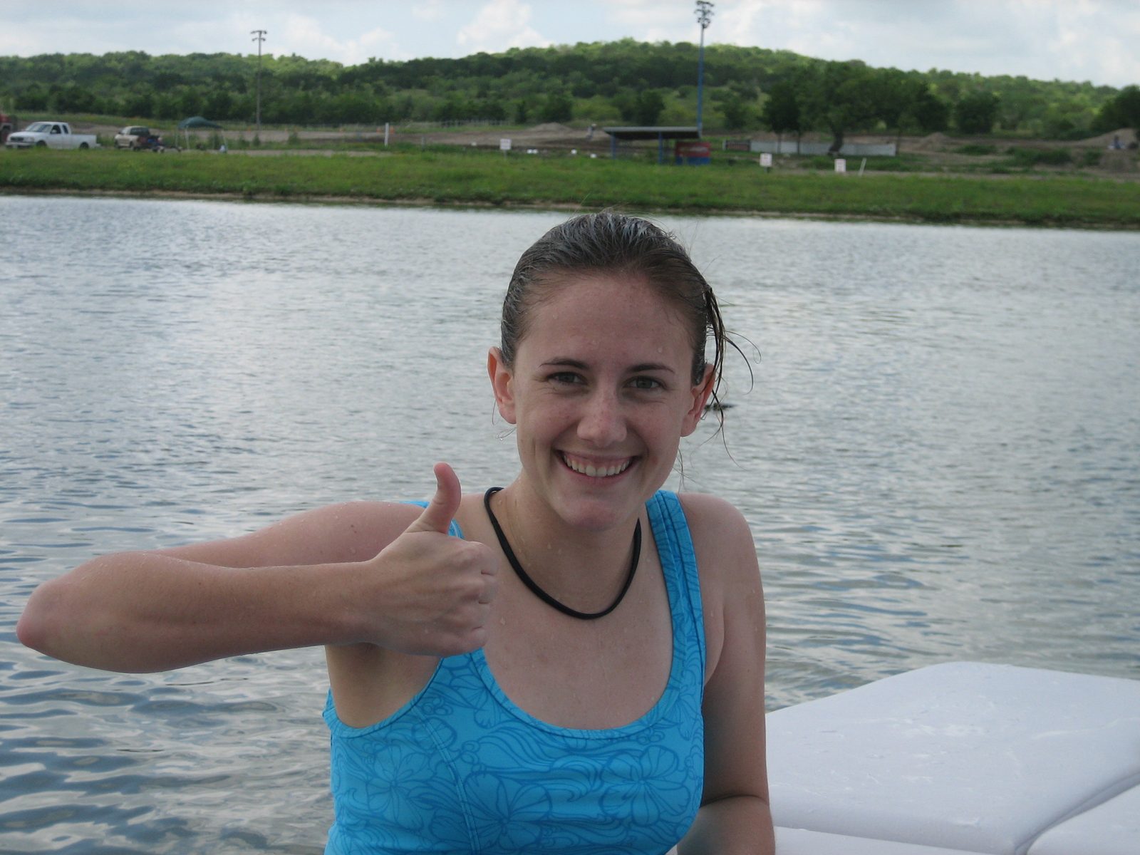 Carrie == awesome and successful at wakeboarding.