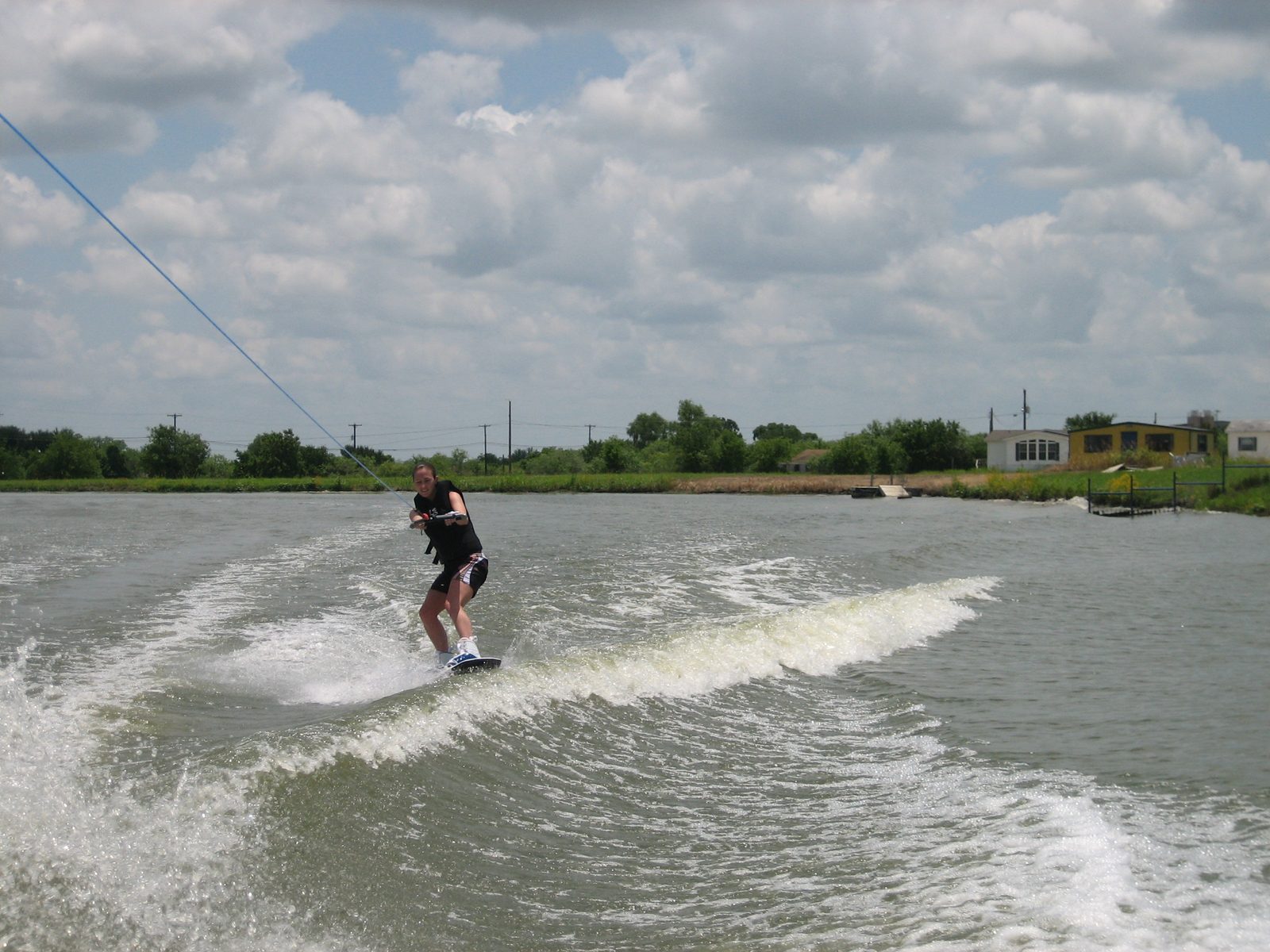 Carrie riding up the wake... 