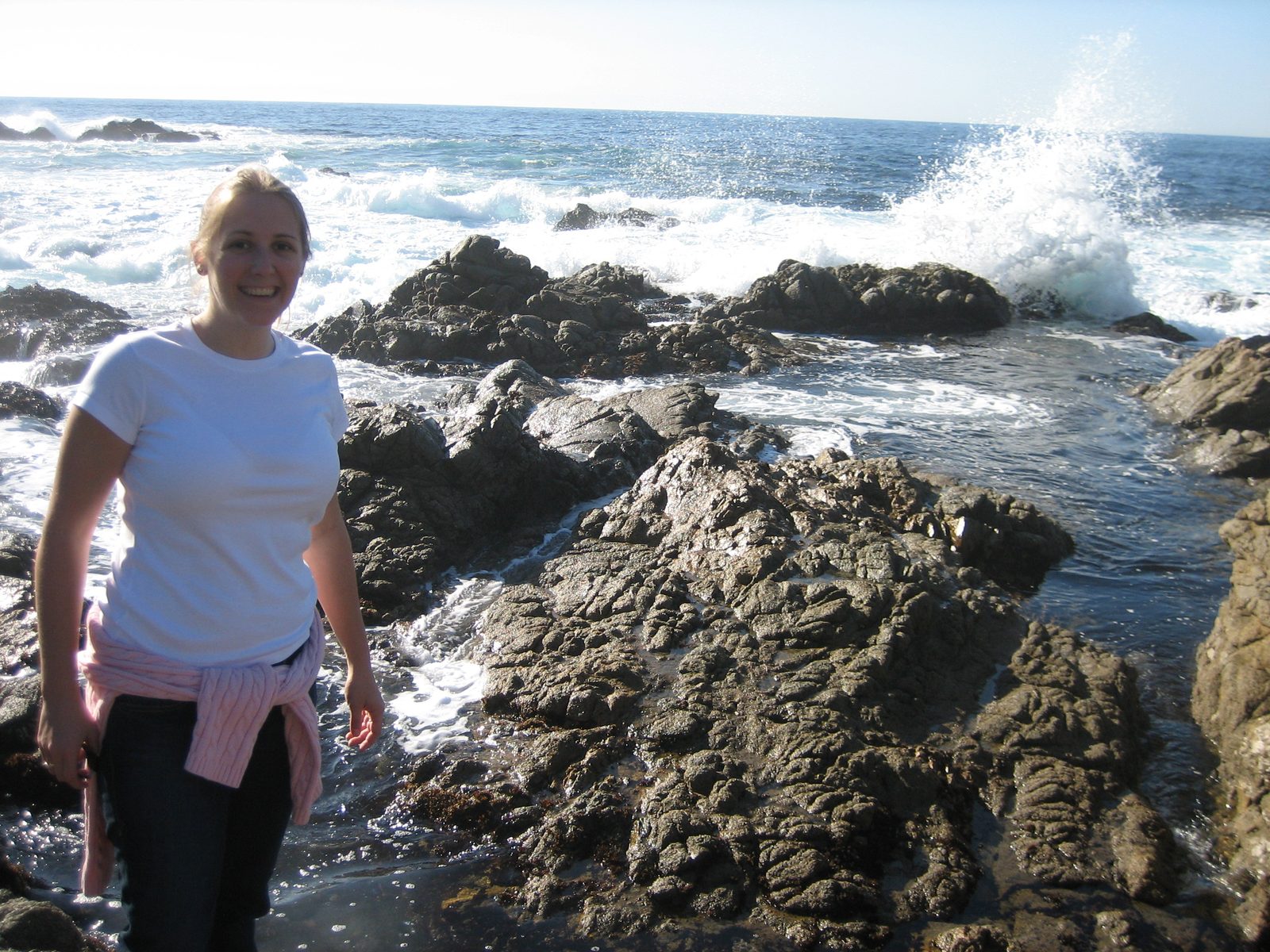 Catherine, looking very preppy.  Collars up, baby.  Next time, tie that sweater over your shoulders.