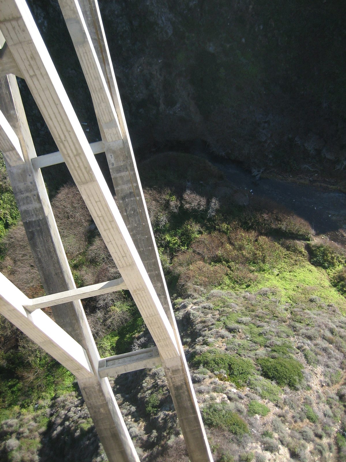 Looking down into the arch.