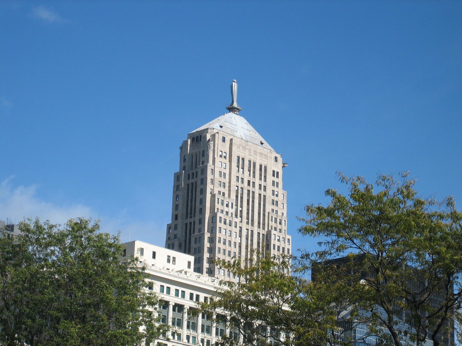 Chicago Board of Trade building, built in 1930 with a statue of Ceres on the top.  Unlike the...