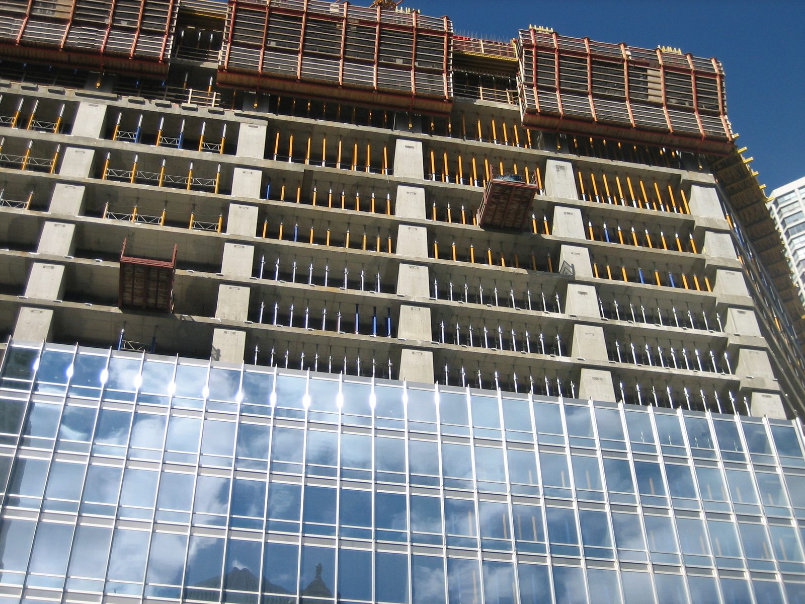 Trump Tower, under construction.  Just showing off some neat shoring mechanisms.  Too bad my...