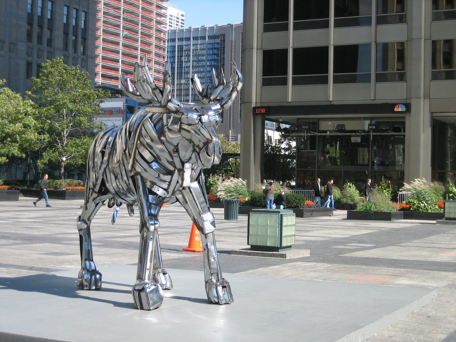 A moose statue outside the NBC building.  Not sure why he was there, but he looked friendly.
