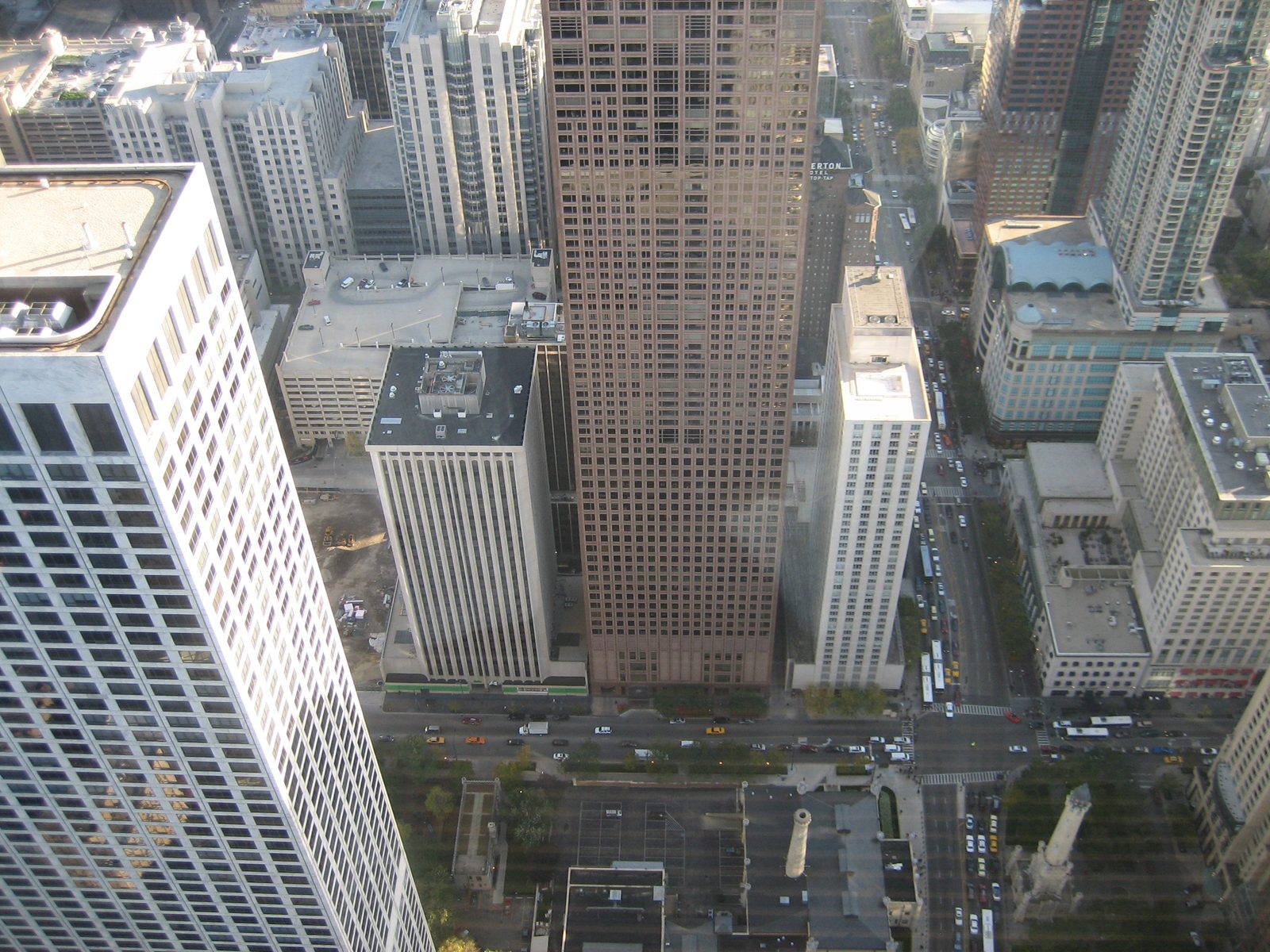 Looking down on the Water Tower (sorry some of these pictures have weird reflections; they're...