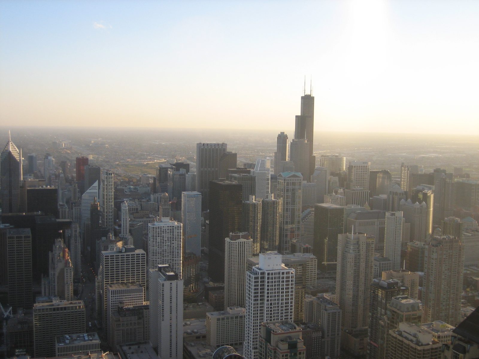 The Sears Tower in the last of the sunlight.