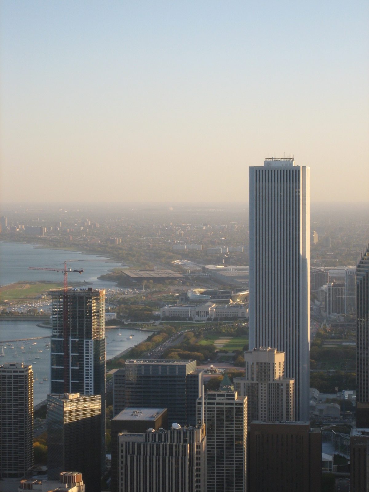 The Aon building and the south curve of the lake.