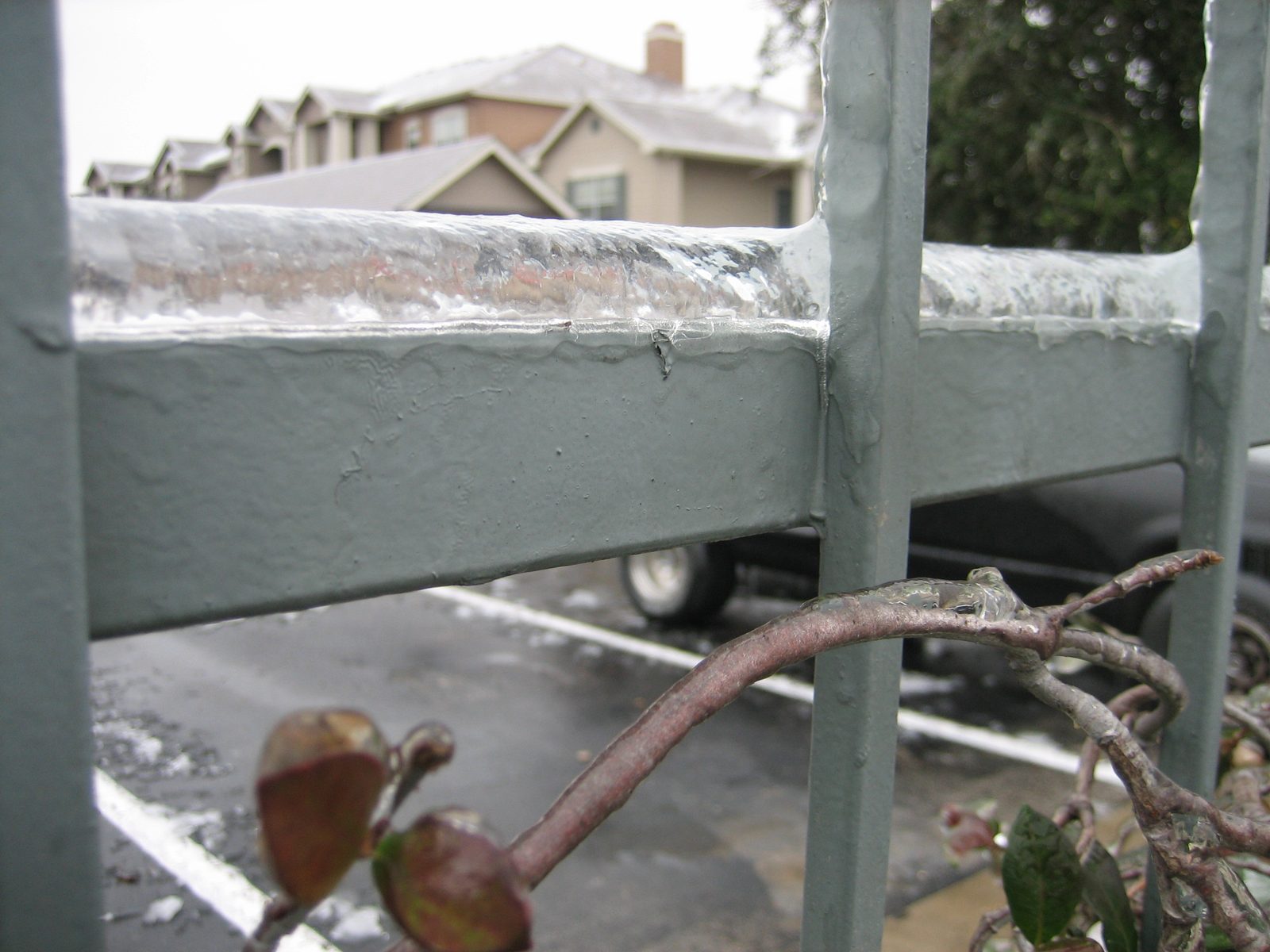 To give you an idea of the ice accumulation on flat surfaces... This was probably close to an inch high.