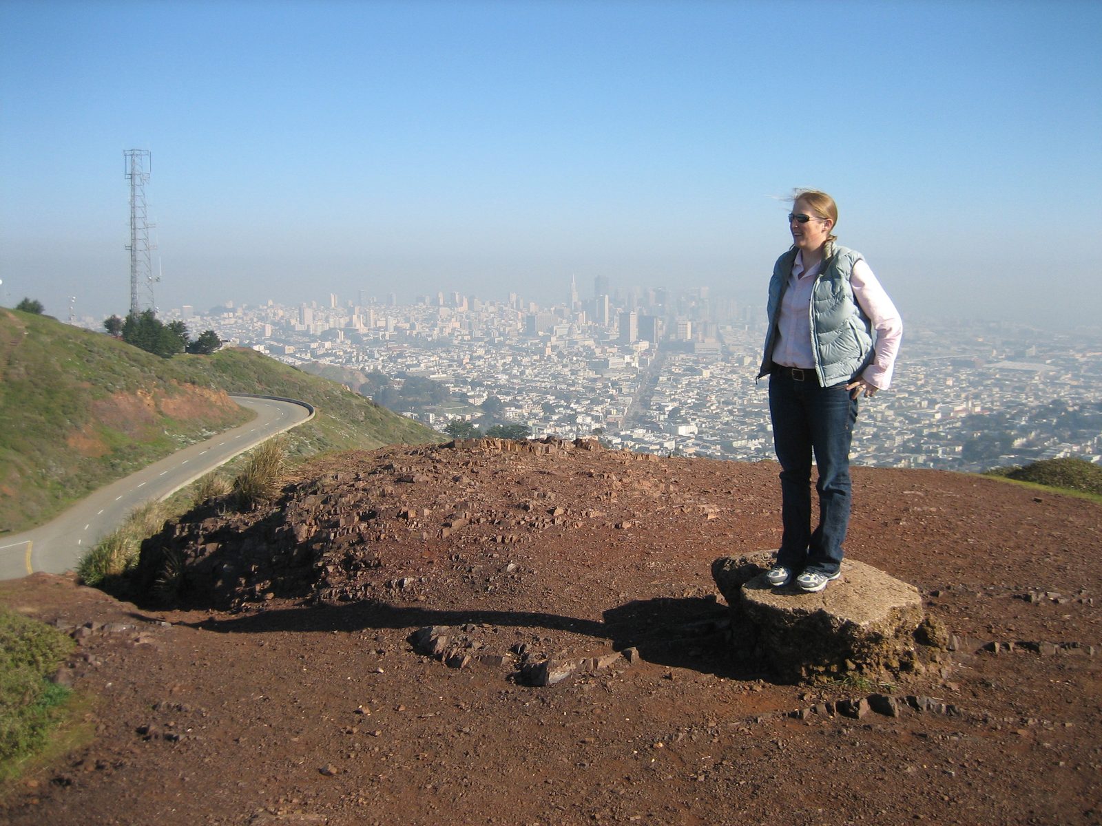 Catherine on the top of Twin Peak #2 (or maybe #1), with SF in the background.