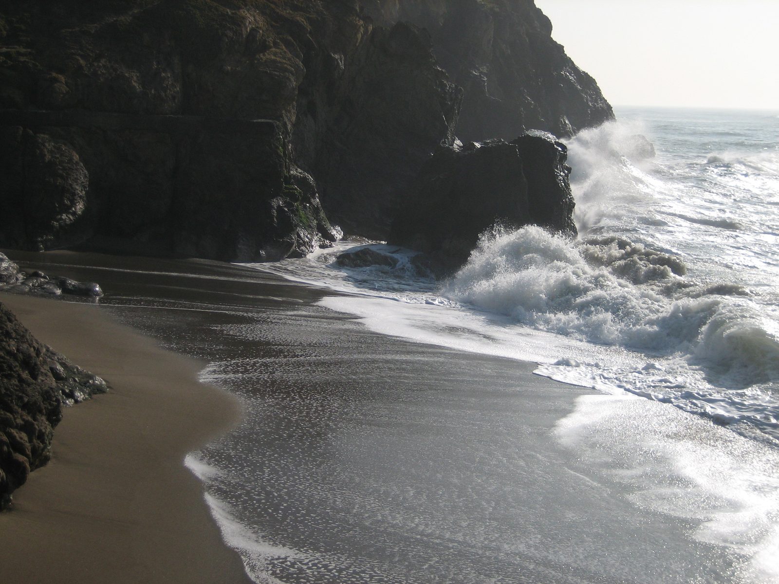 Beach + water + waves = happy Catherine.