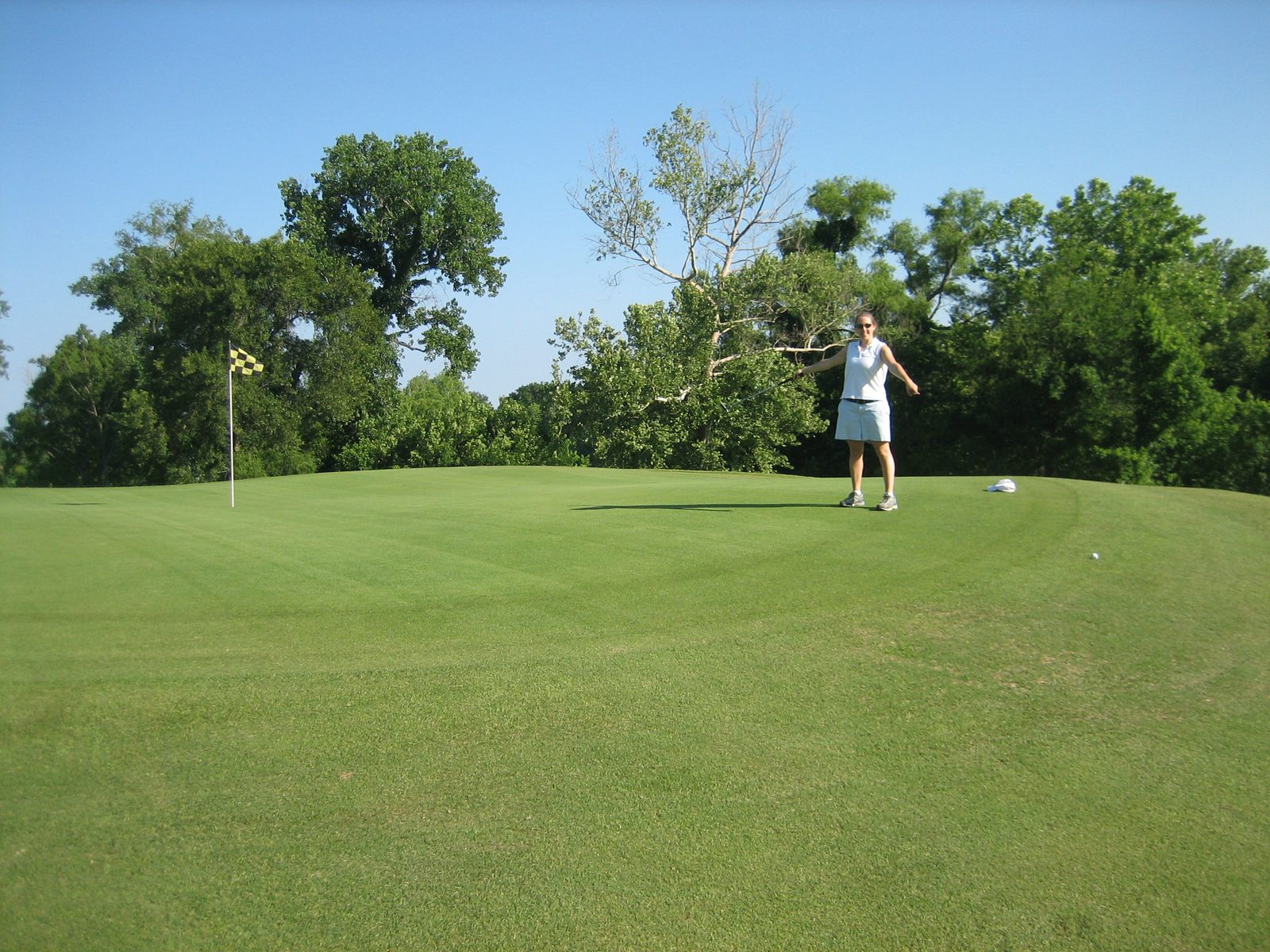 I GOT A BALL ON THE GREEN ON THE FIRST DRIVE!!!  It only took 34 holes of golf to get to this...