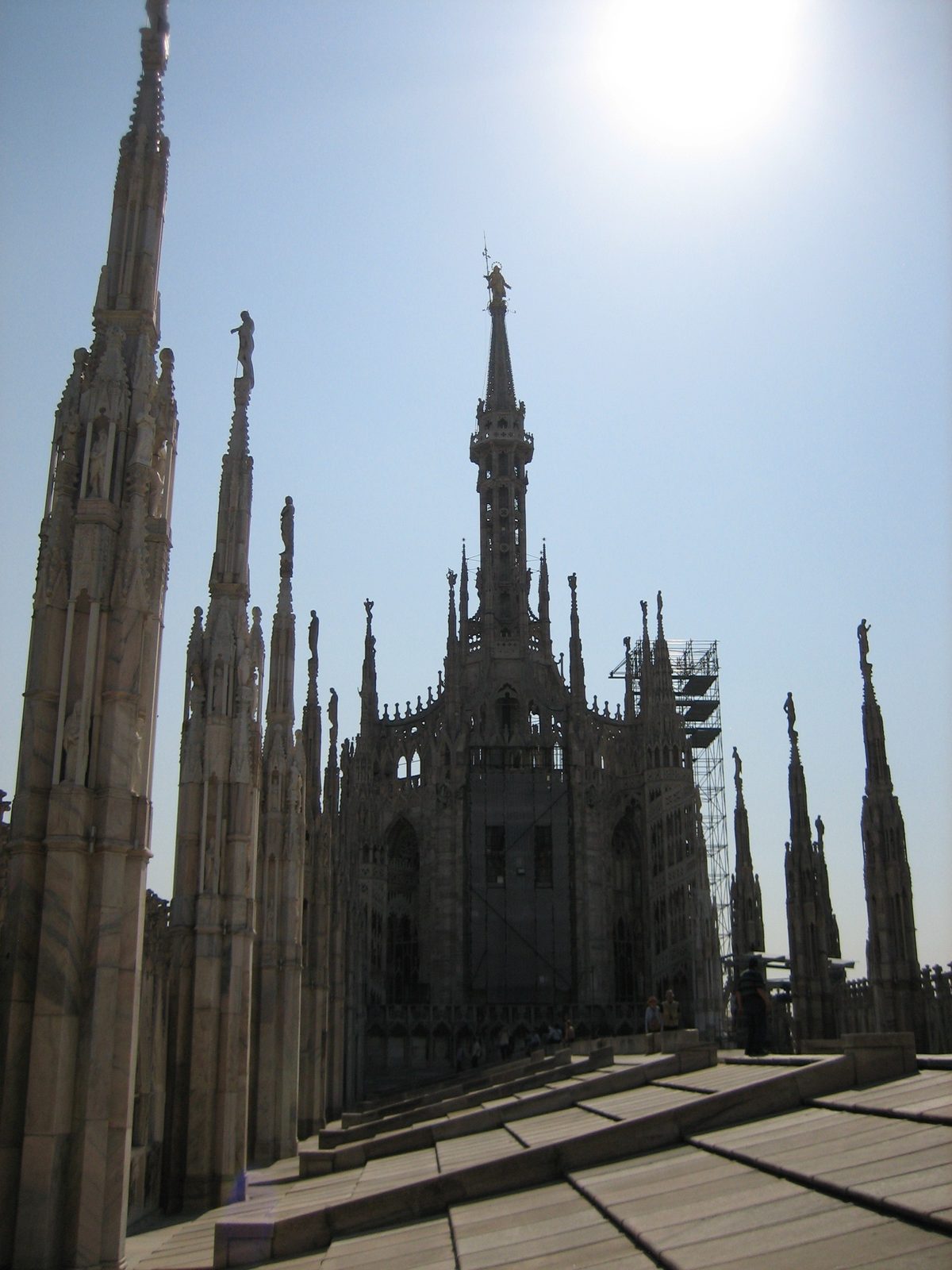 As high up as we tourists were allowed.  The profile of the spire was a little ruined by the...