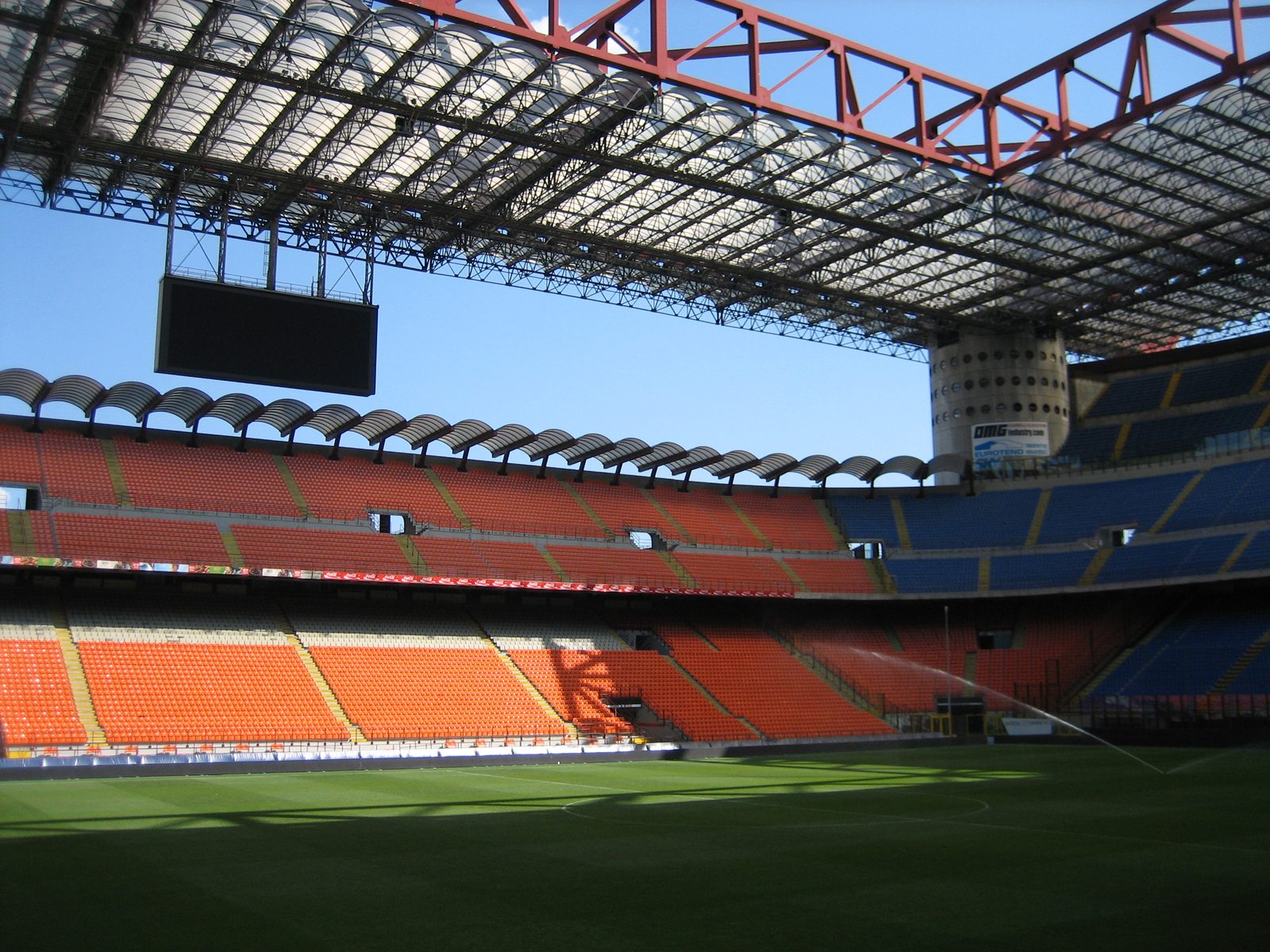 The roof structure and the fourth side of the stadium -- there's no third deck on this side...