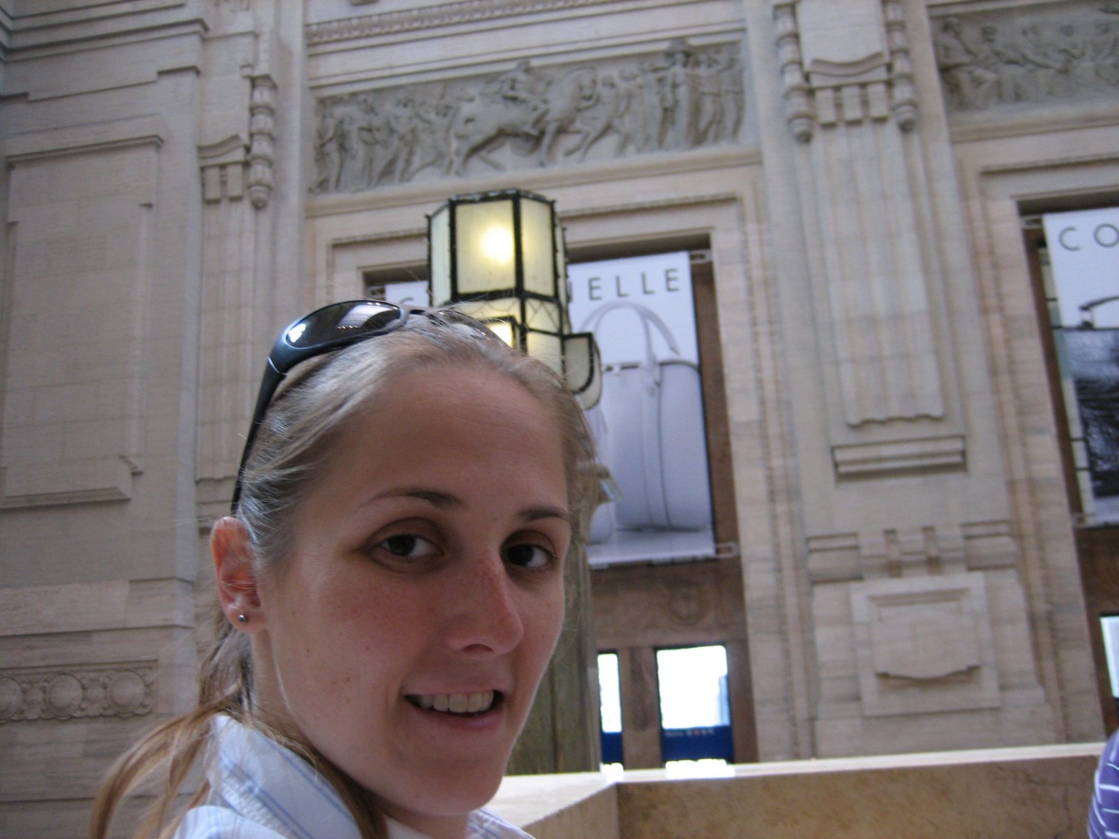 Self-portrait in the Milan train station (Stazioni di Milano Centrale).  Goodbye, Milan!