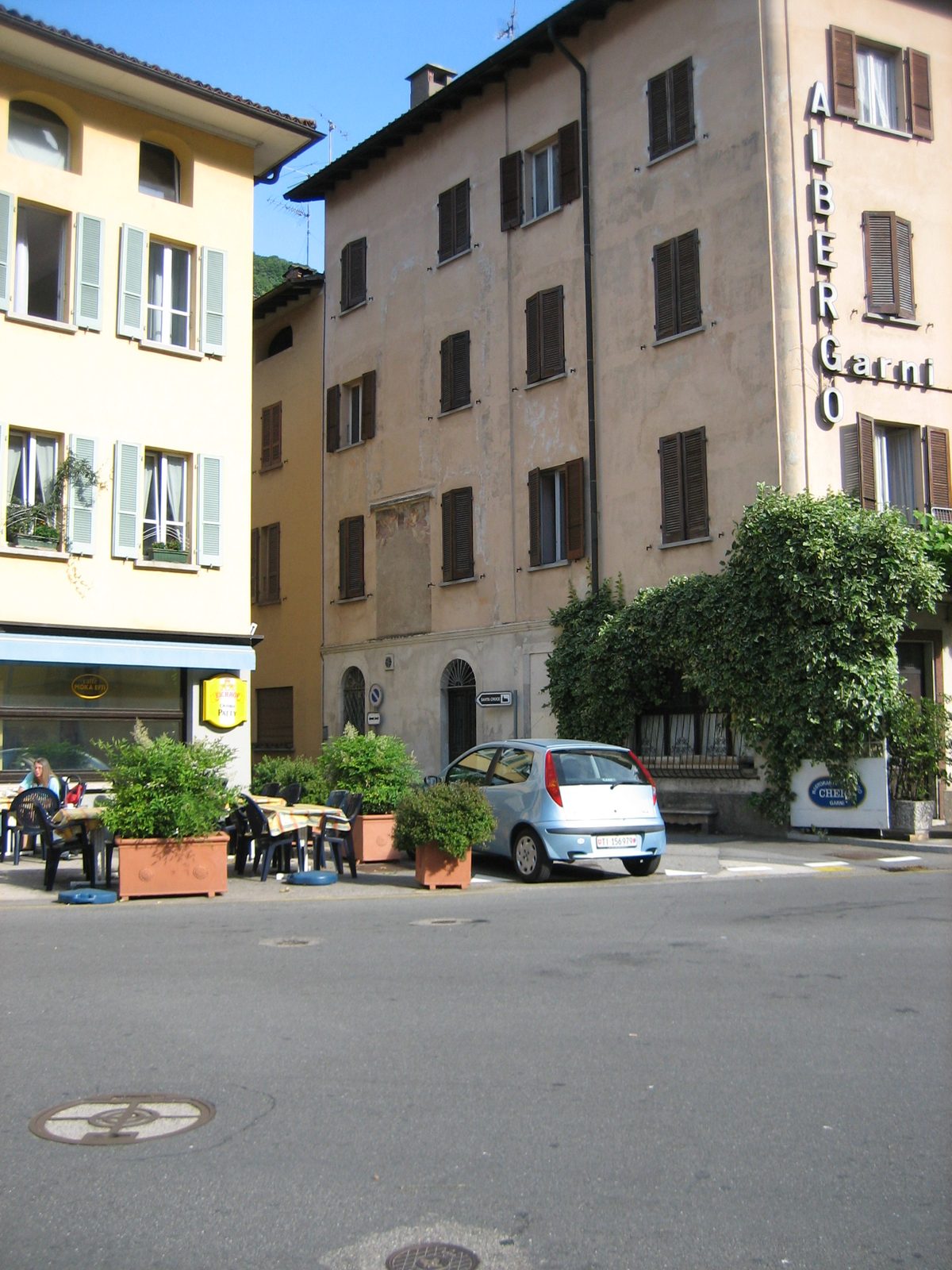 The view from the bar near the Villa towards my apartment in Riva.  I went down that street a...