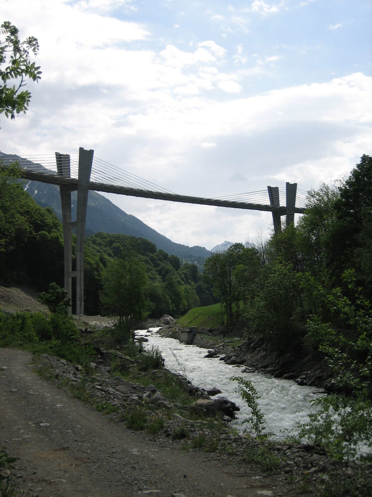 Our first view of the Sunniberg Bridge, another Menn bridge, built in 1998.  It only opened in...