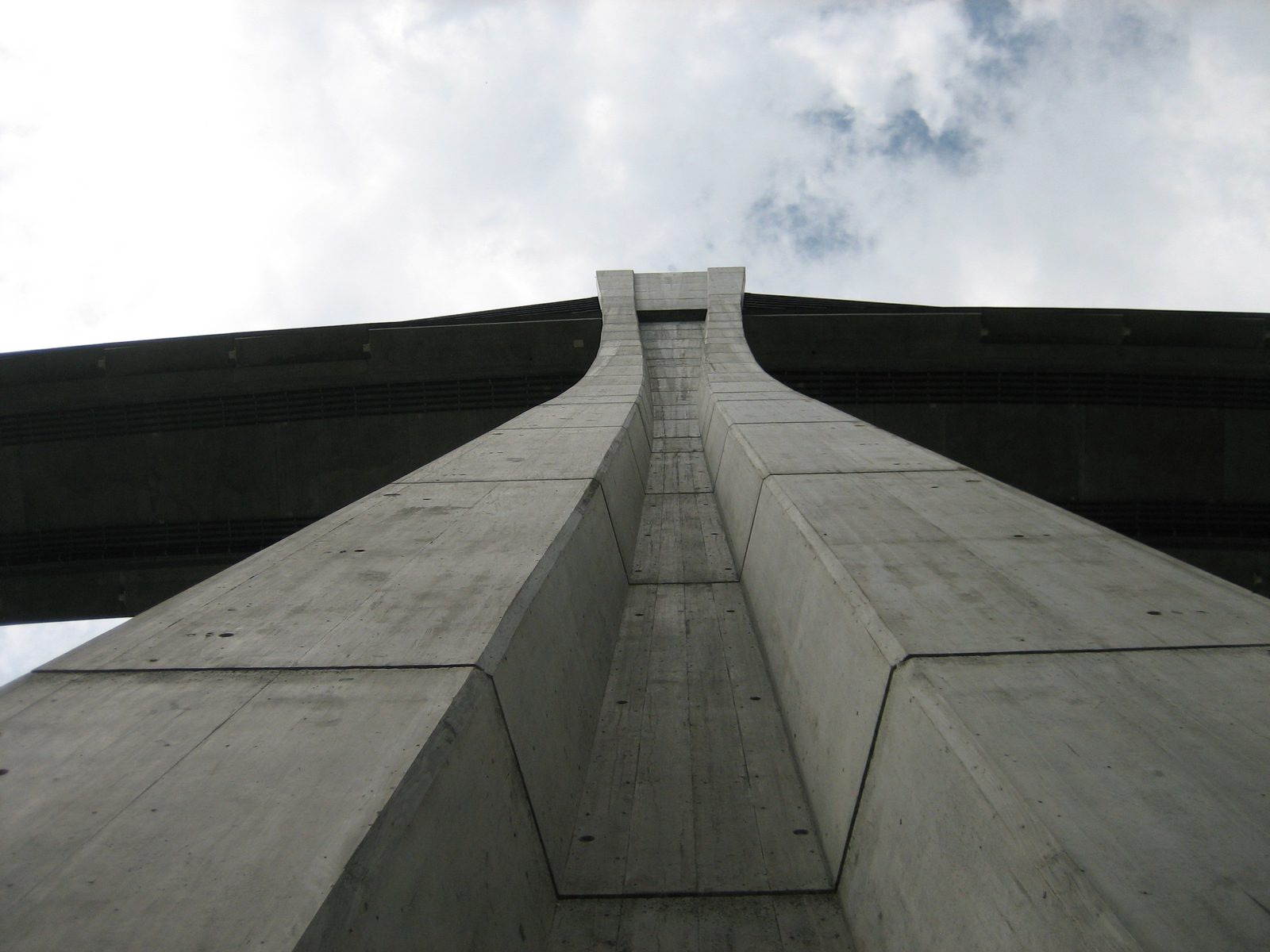 This is actually from the other side of the same pier.  At the top, the piers flare outward,...