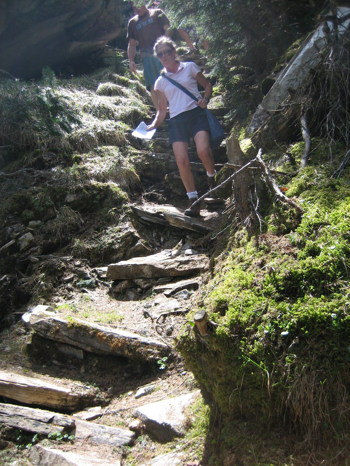 Hiking down the staircase that was part of the trail.  The Swiss really maintain their trail...