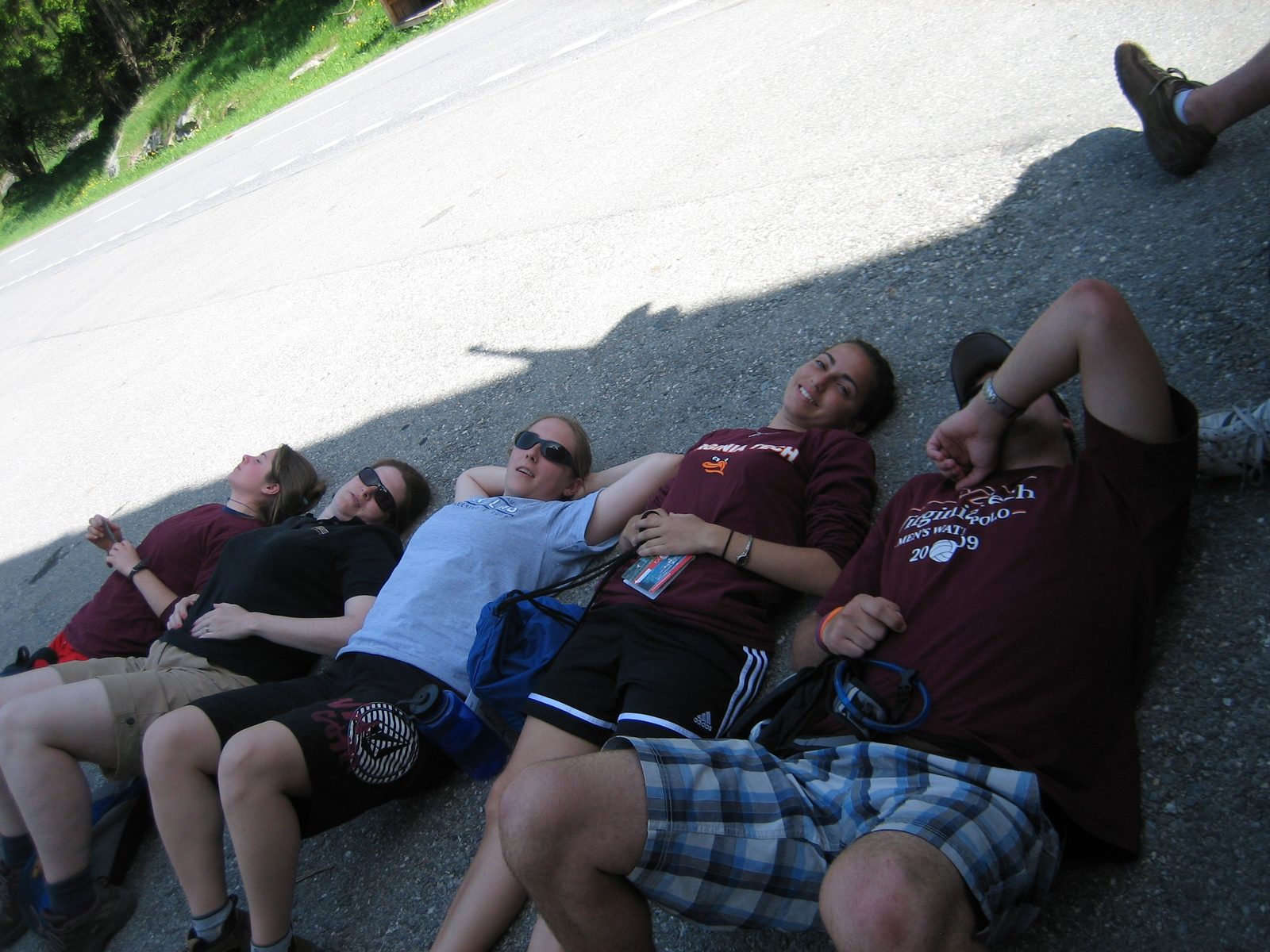 Resting in Andeer while waiting for our bus (having ridden from Innerferrera to Andeer).  The...