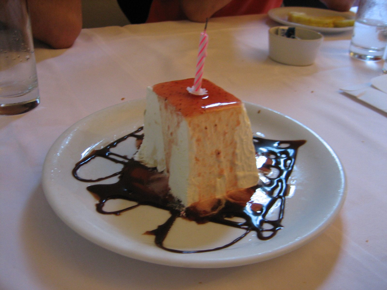 Saturday night, before I could get my dessert (pineapple slices, as can be seen in the...