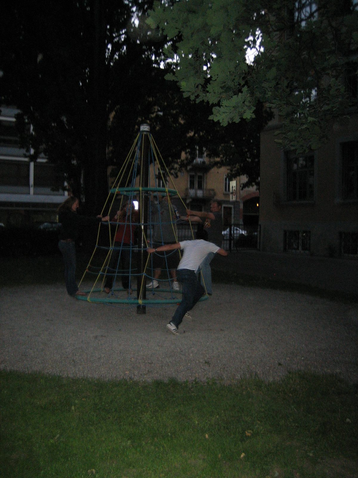 There was a playground between a restaurant we went to the hotel, and it was a frequent stopping point.