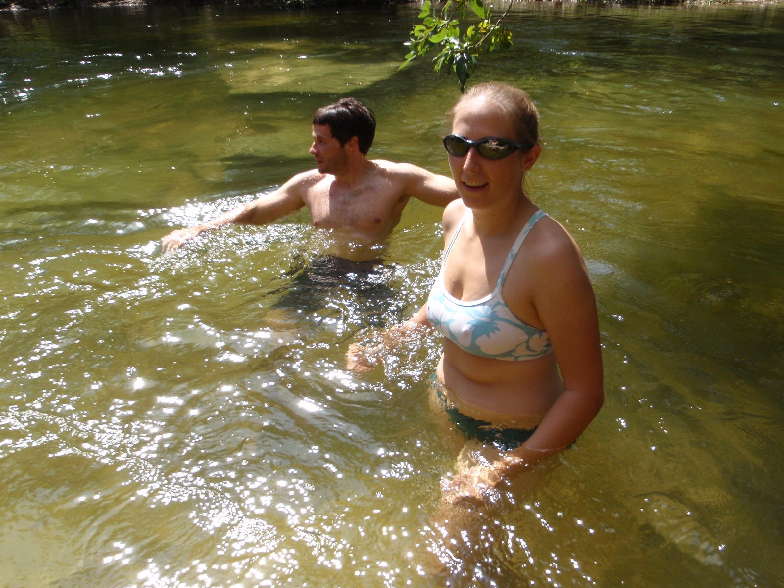 Jay and Catherine enjoying Barton Creek, near New Wall, one of the many rock climbing walls in...