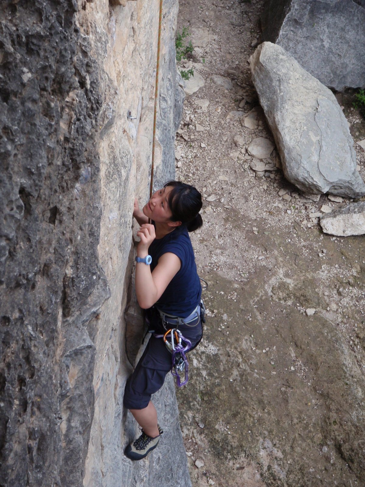 Reaching for that next hold.