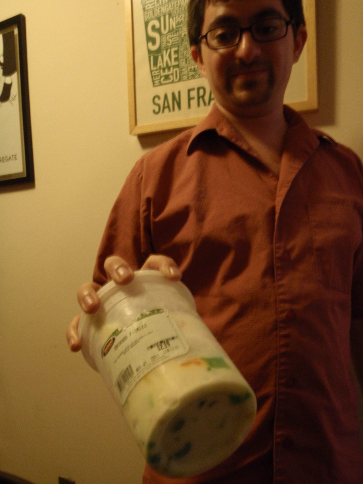 A new flavor to try: Laura got Jesse an ice cream maker for his birthday and Jesse made Lucky...
