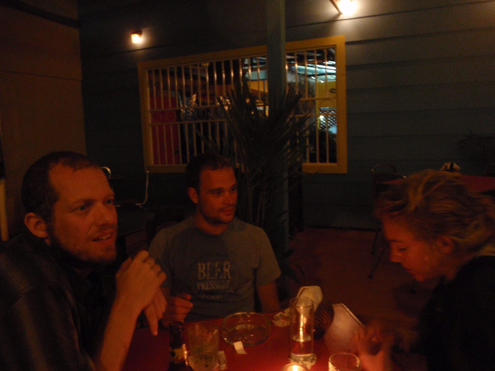 Eating dinner at an overpriced Mexican restaurant with no vegetarian options except "red bean"...