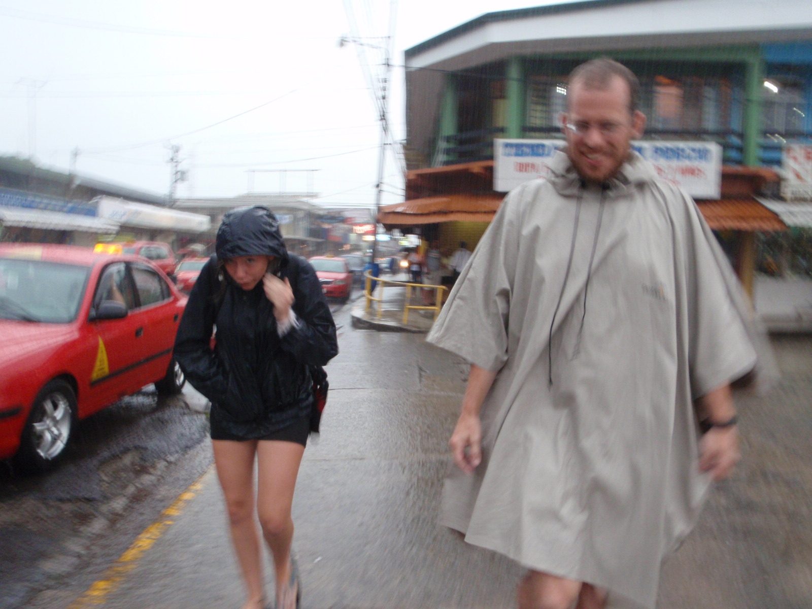 Then it started to pour again. Only tourists wear rain jackets here.