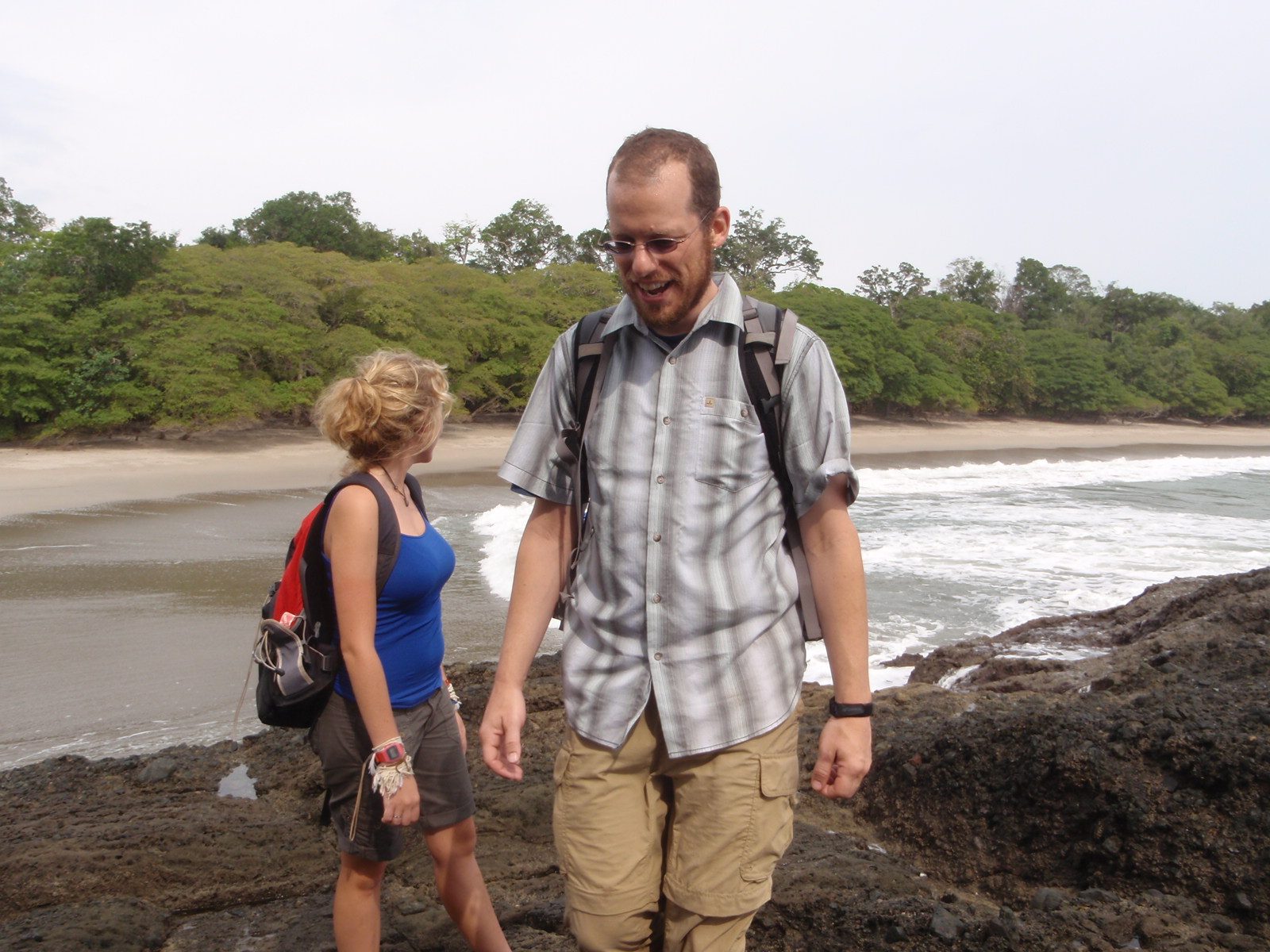 Wandering around on the chert or whatever it was.