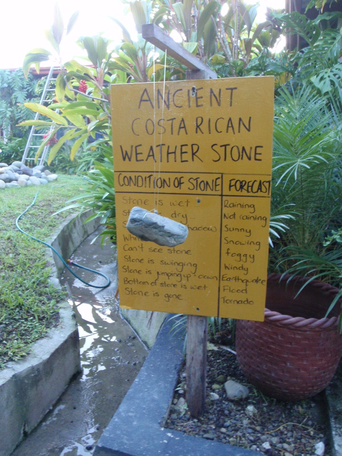 Ancient Costa Rican weather stone. Its not clear exactly in what estimation our hostel owners...