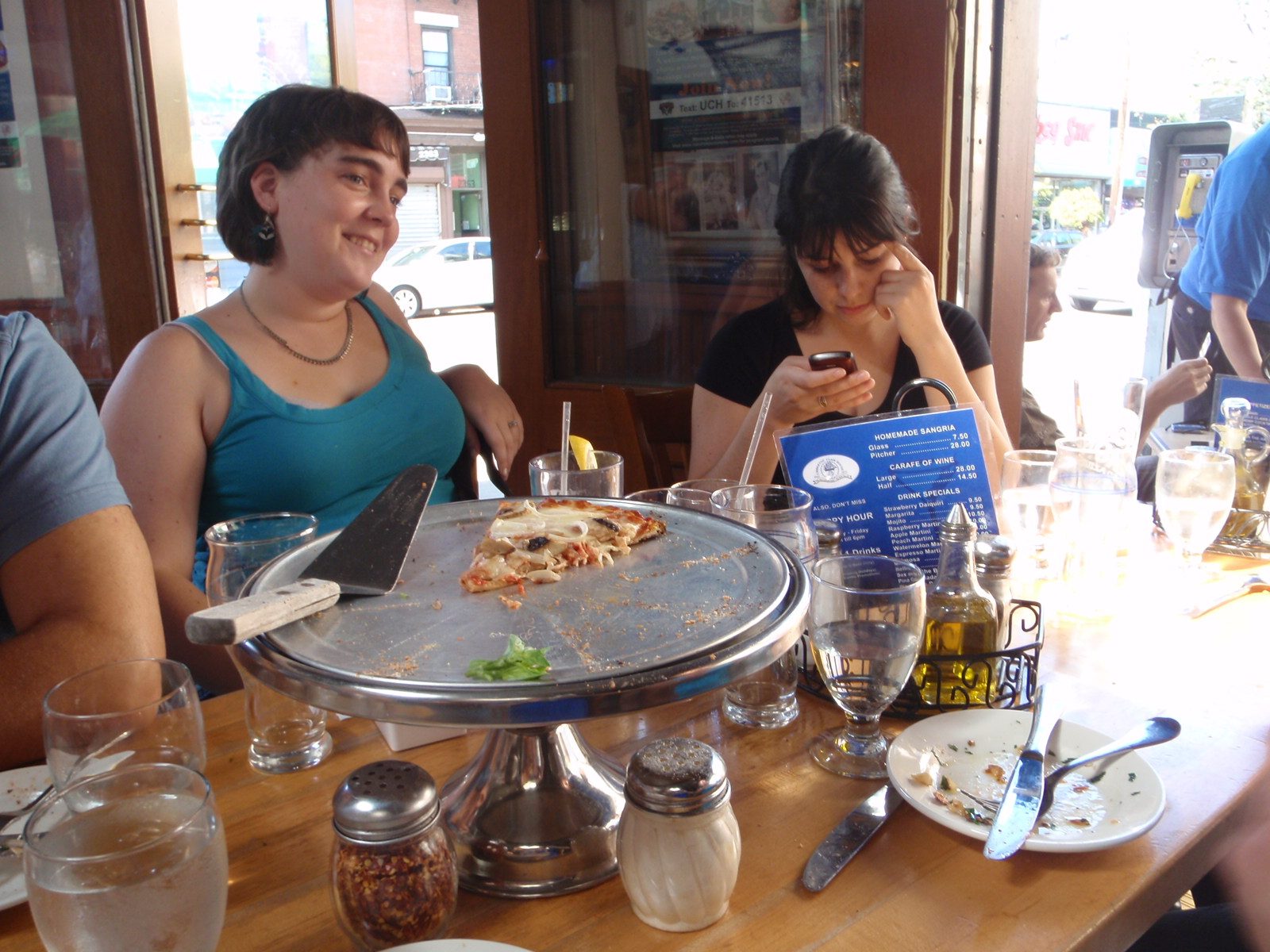 Laura at lunch at Umberto's Clam House on Arthur Avenue.