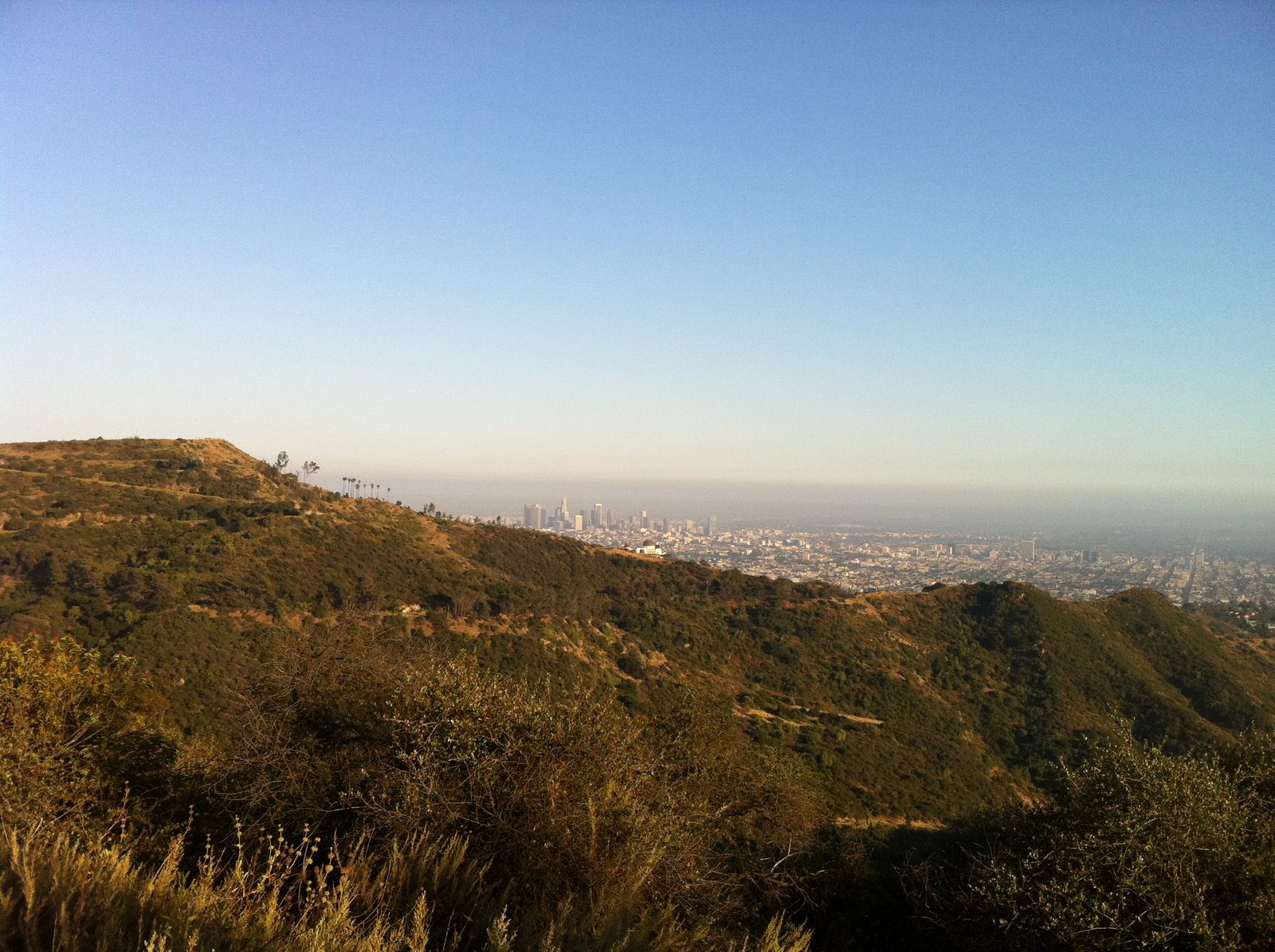 Hiking around 7pm in Griffith Park. Kim and I took a 4+ hour hike all around the park.